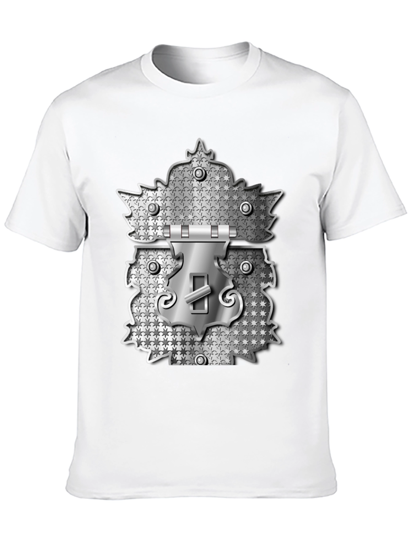 Black Novelty Lock Graphic Print Black T-Shirt view 10