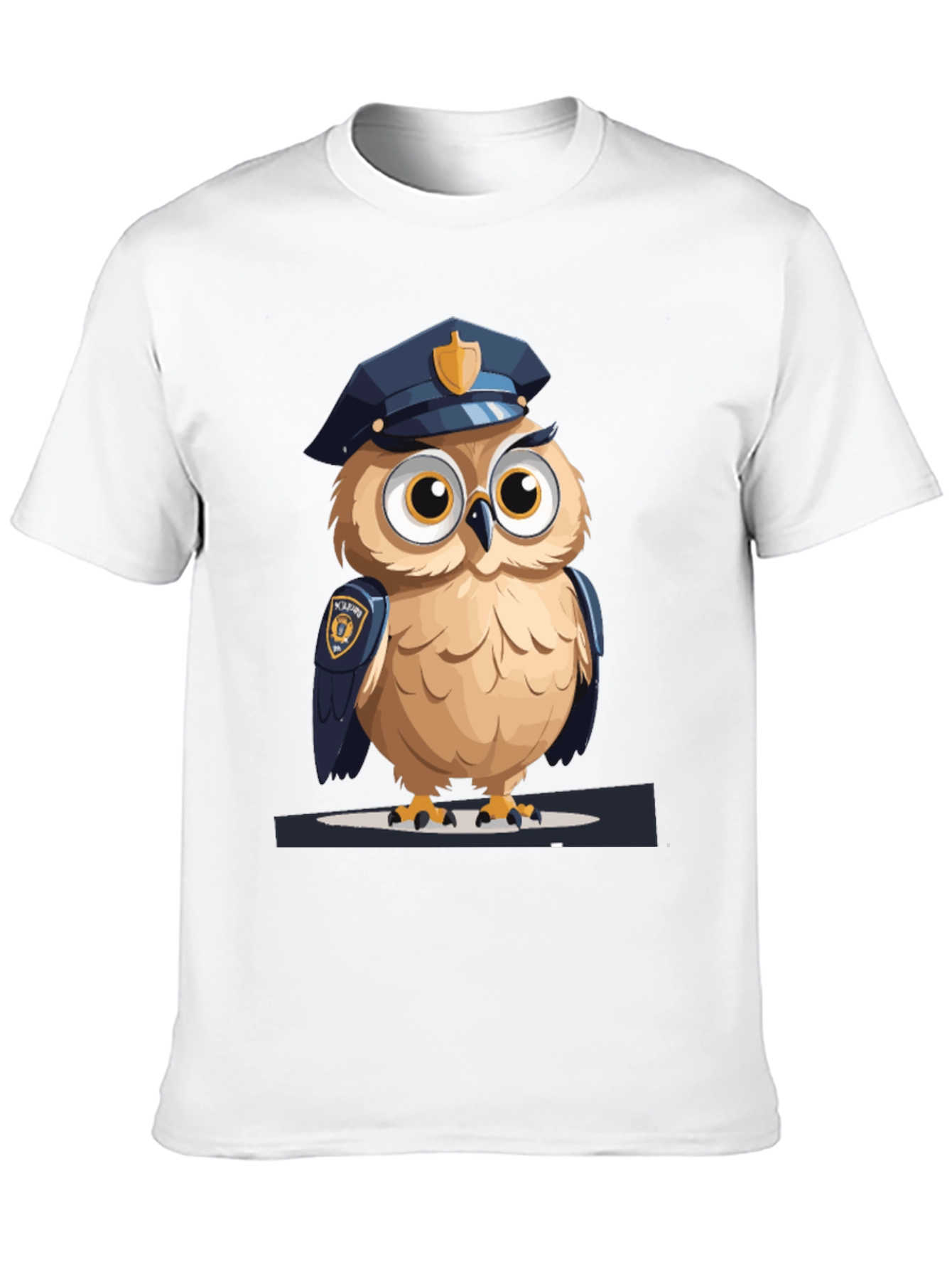 Black Owl Police Graphic Tee - Men's Black T-Shirt view 10