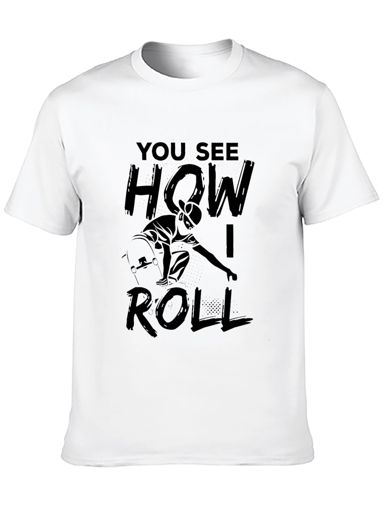 Black Skateboarding T-Shirt - "You See How I Roll" view 10