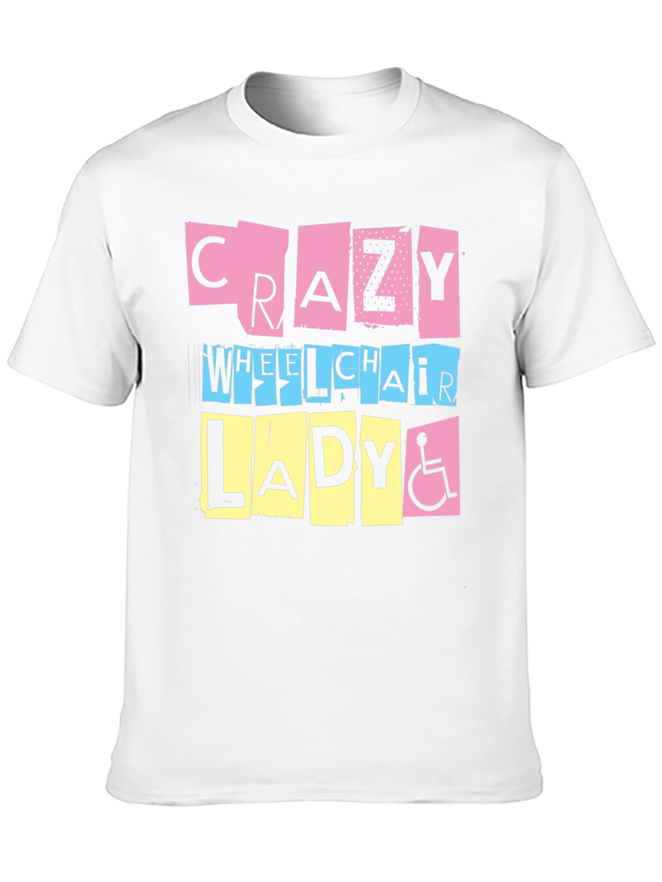 Black Crazy Wheelchair Lady Graphic Tee view 10