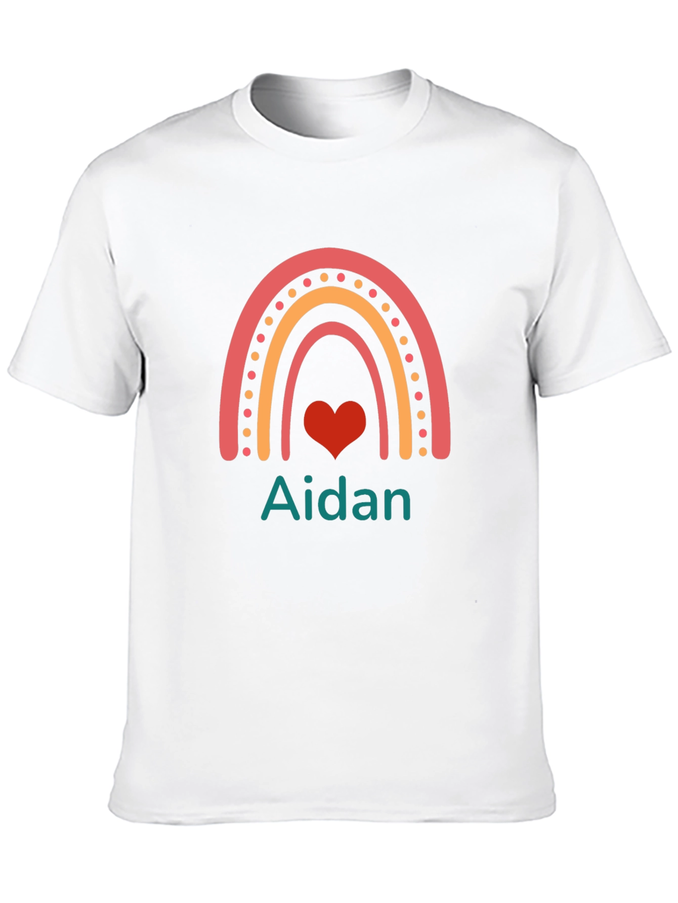 Black Personalized Name Rainbow Heart T-Shirt view 10