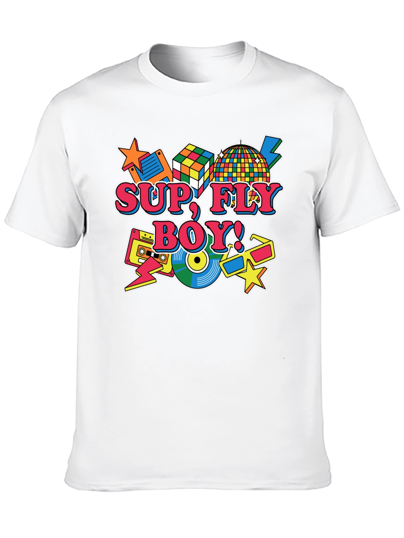 Black Retro "Sup Fly Boy!" Graphic T-Shirt view 10