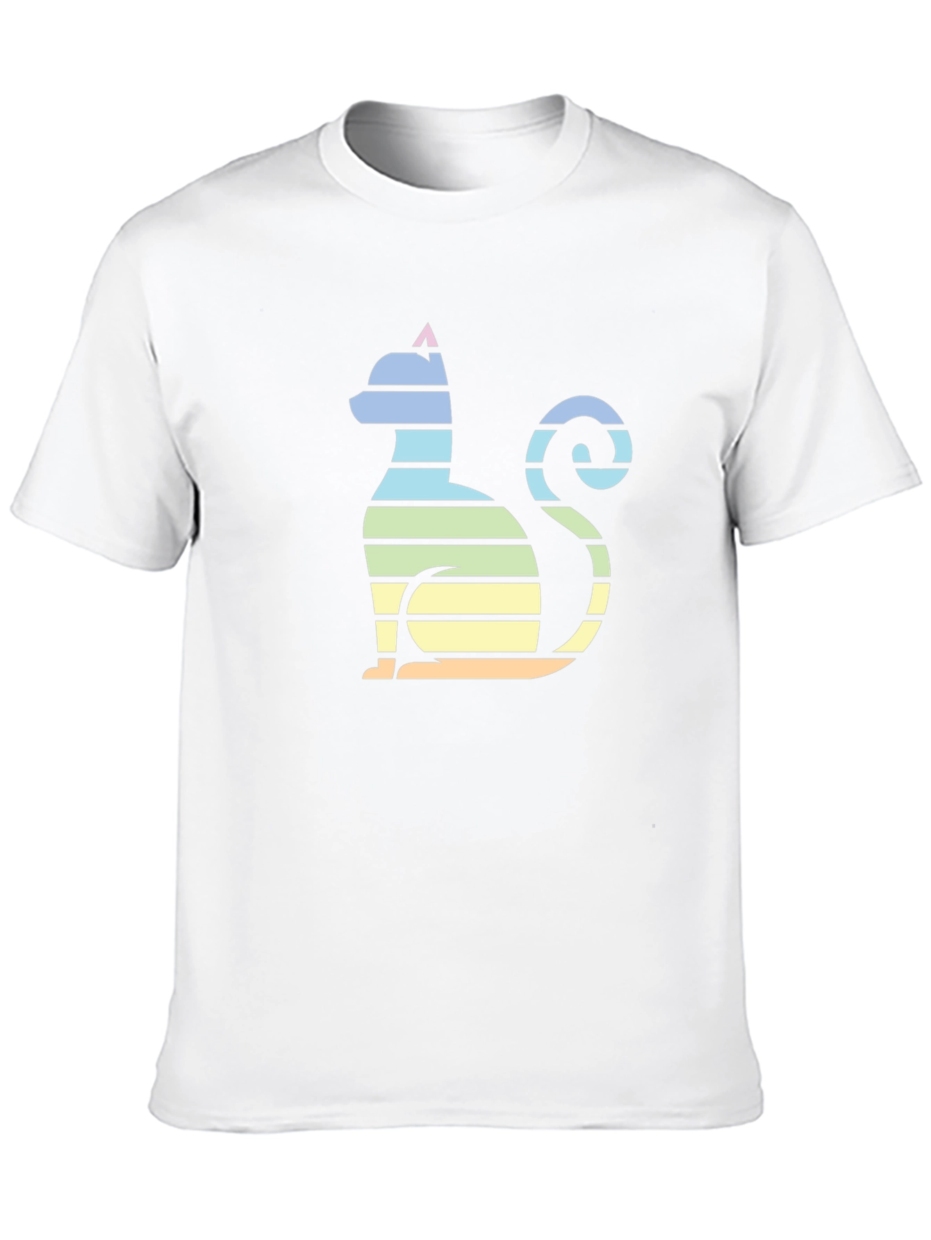 Black Striped Cat Graphic Tee - Men's Black T-Shirt view 10