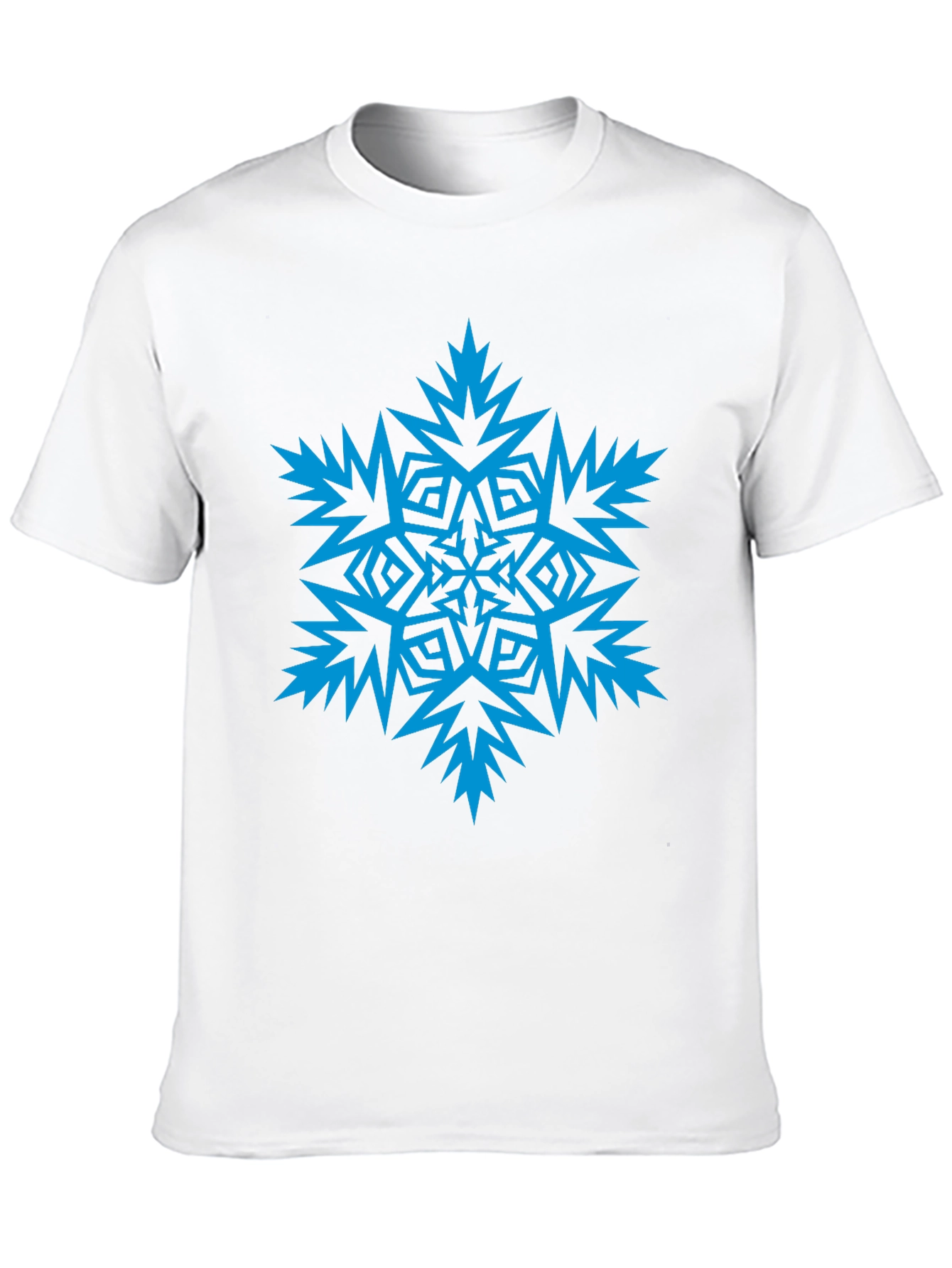 Black Blue Snowflake Graphic Black T-Shirt view 10