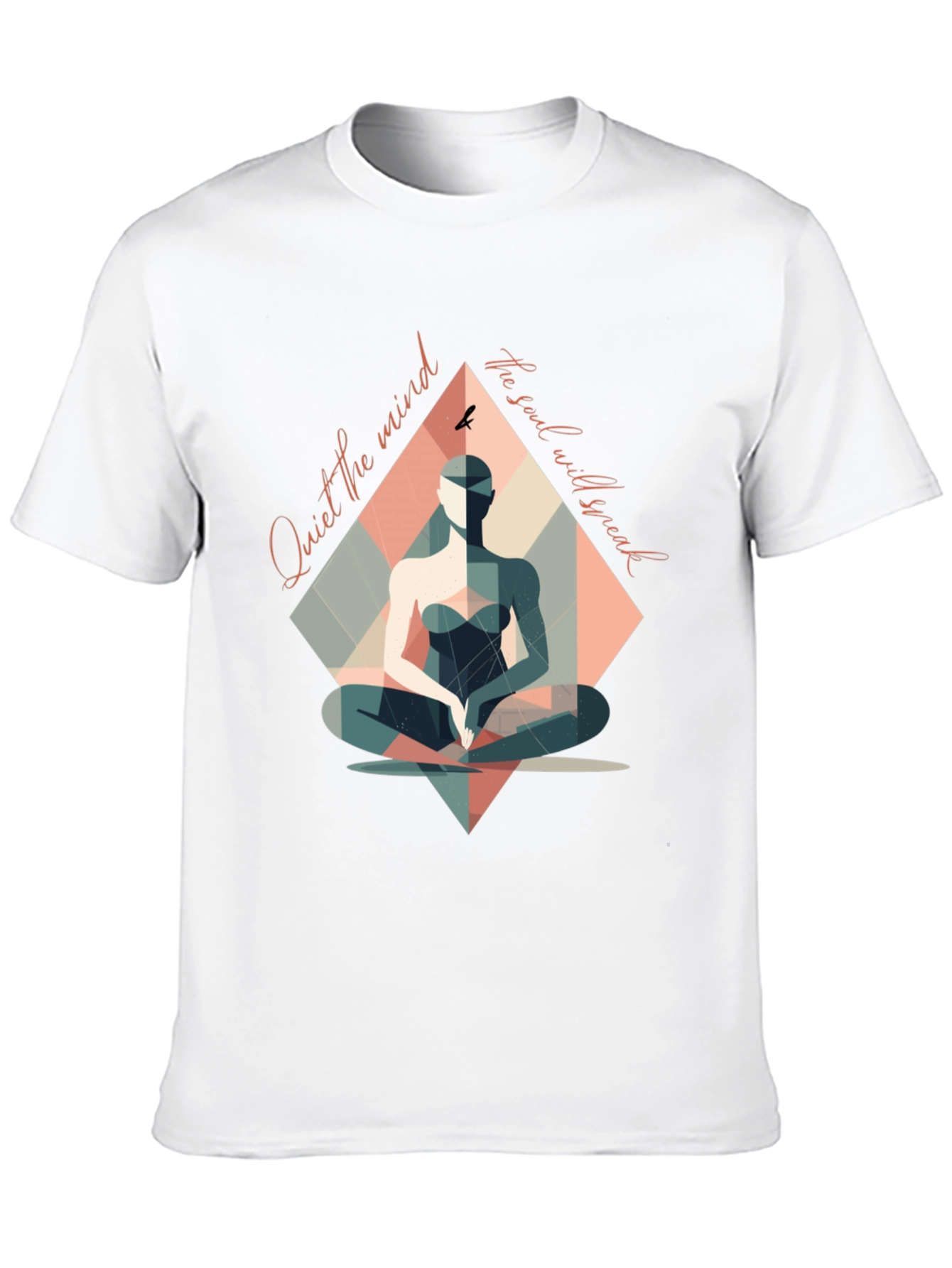 Black Mindful Meditation T-Shirt - Quiet the Mind, Speak the Soul view 10