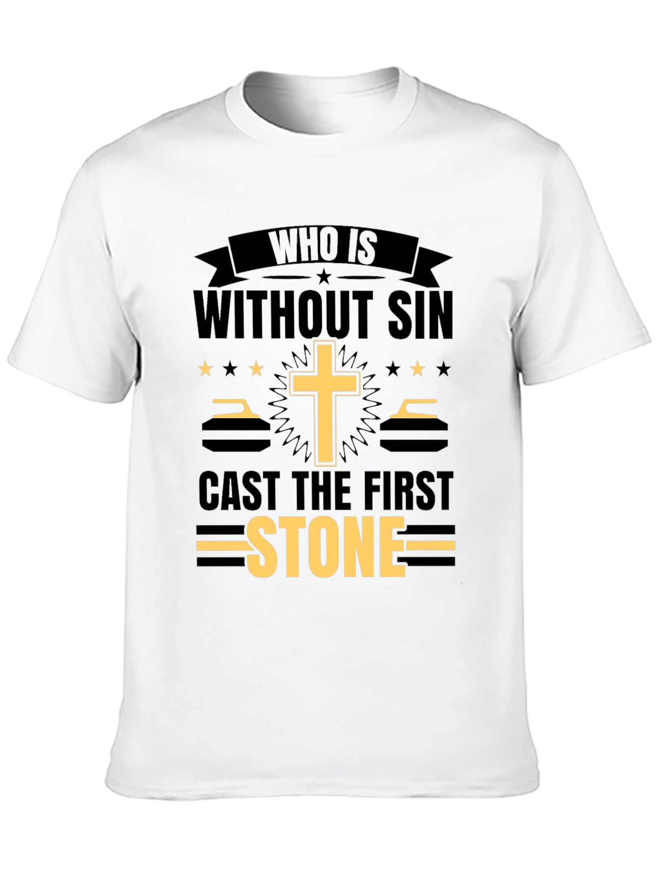 Black Who Is Without Sin T-Shirt view 10