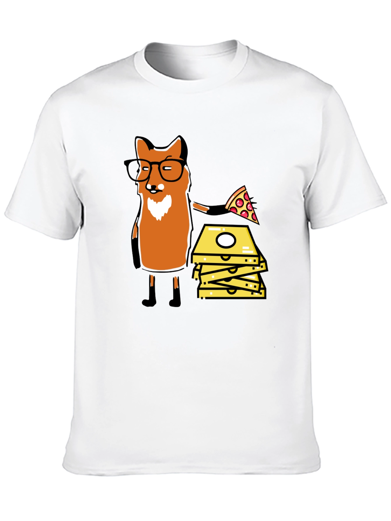 Black Fox Pizza Delivery T-Shirt - Funny Graphic Tee view 10