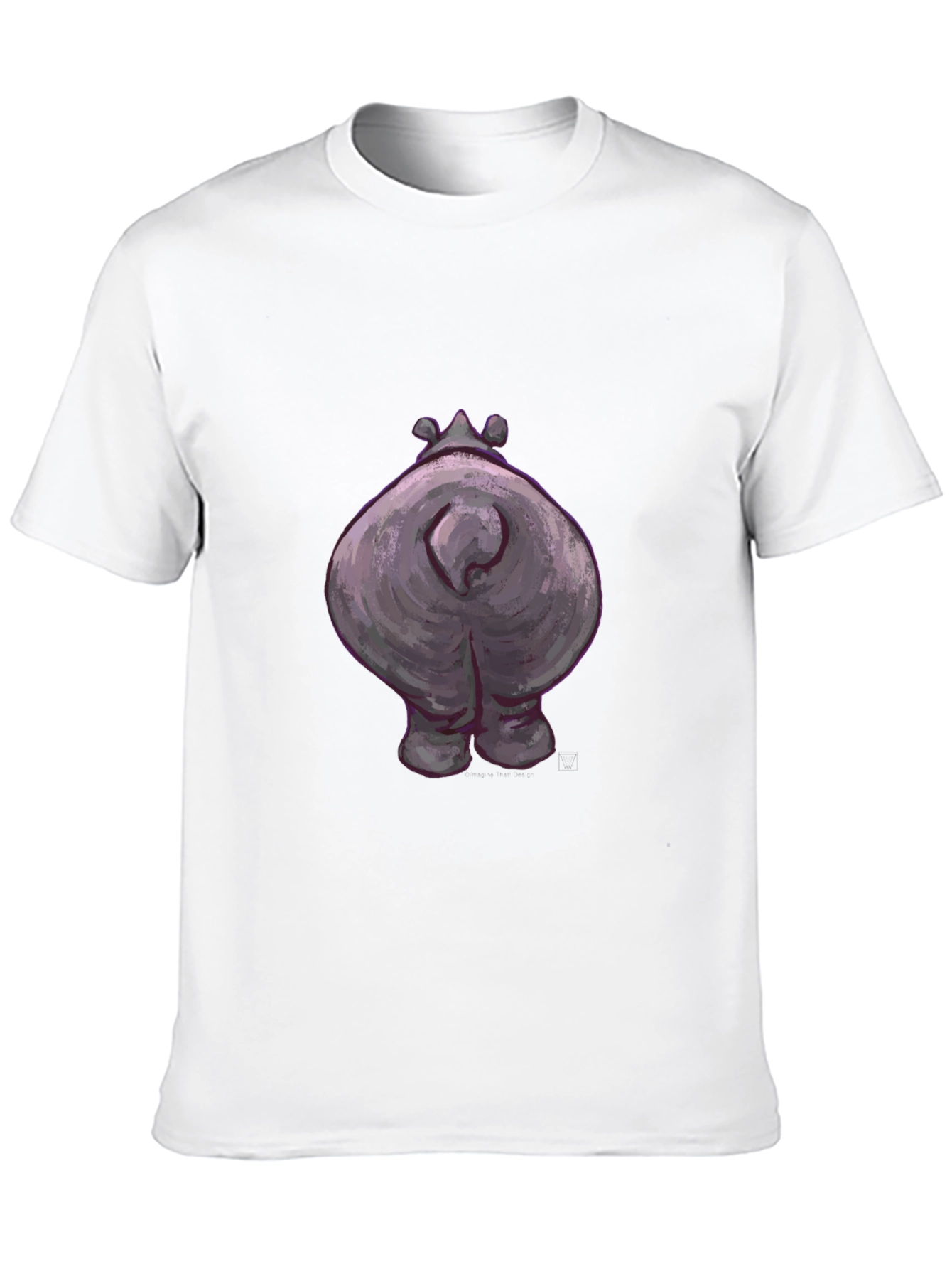 Black Hippo Butt Graphic Tee - Funny Animal T-Shirt view 10