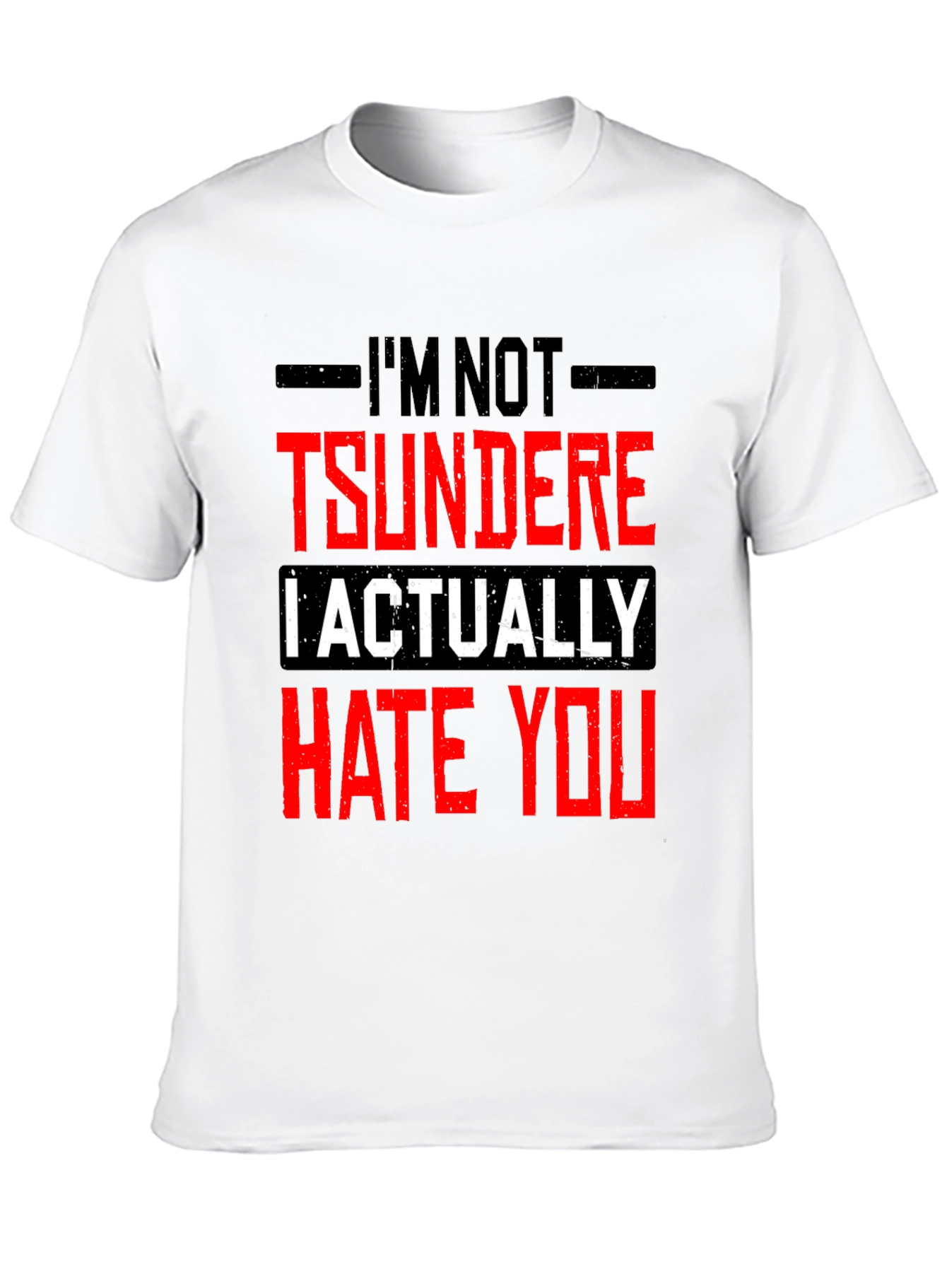 Black I'm Not Tsundere Funny Graphic Tee view 10