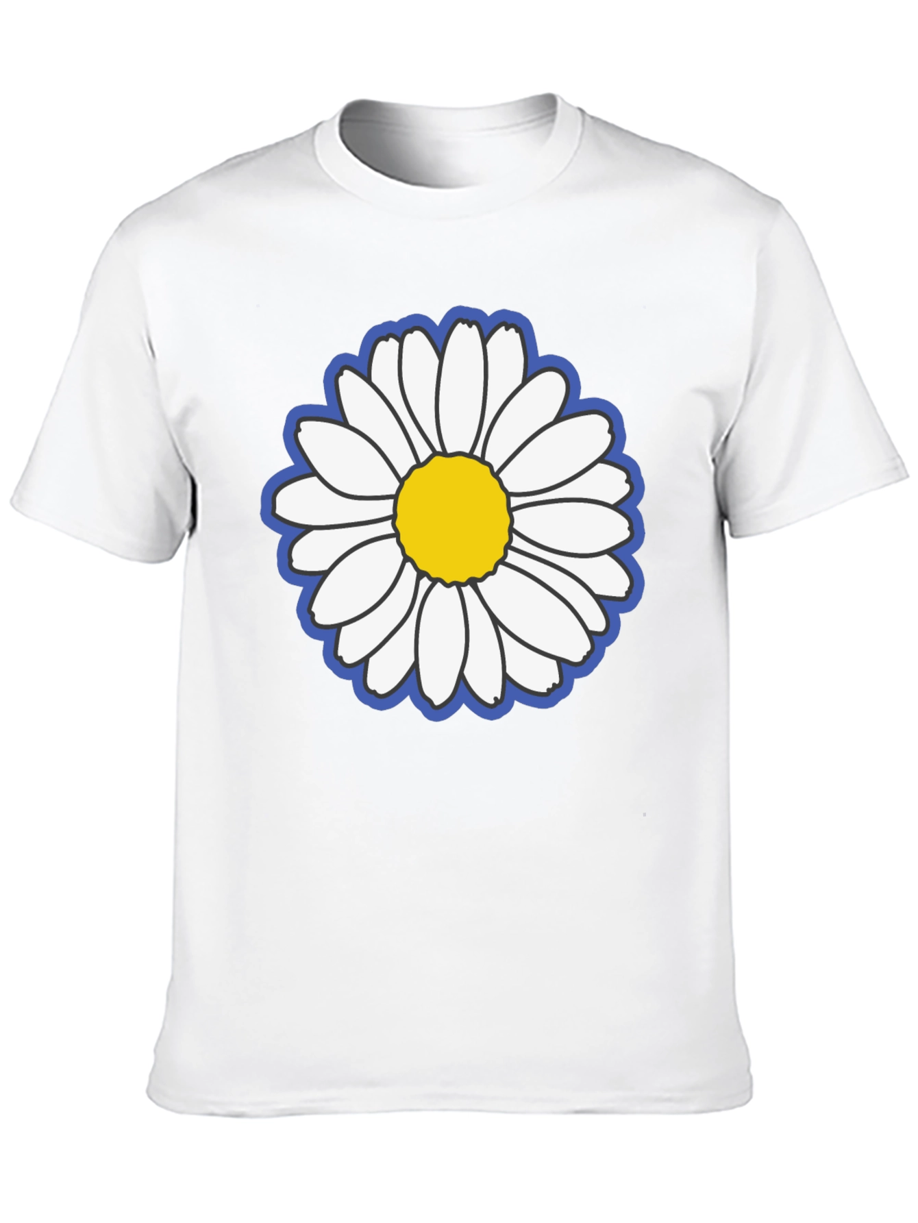 Black Daisy Flower Graphic Black Tee view 10