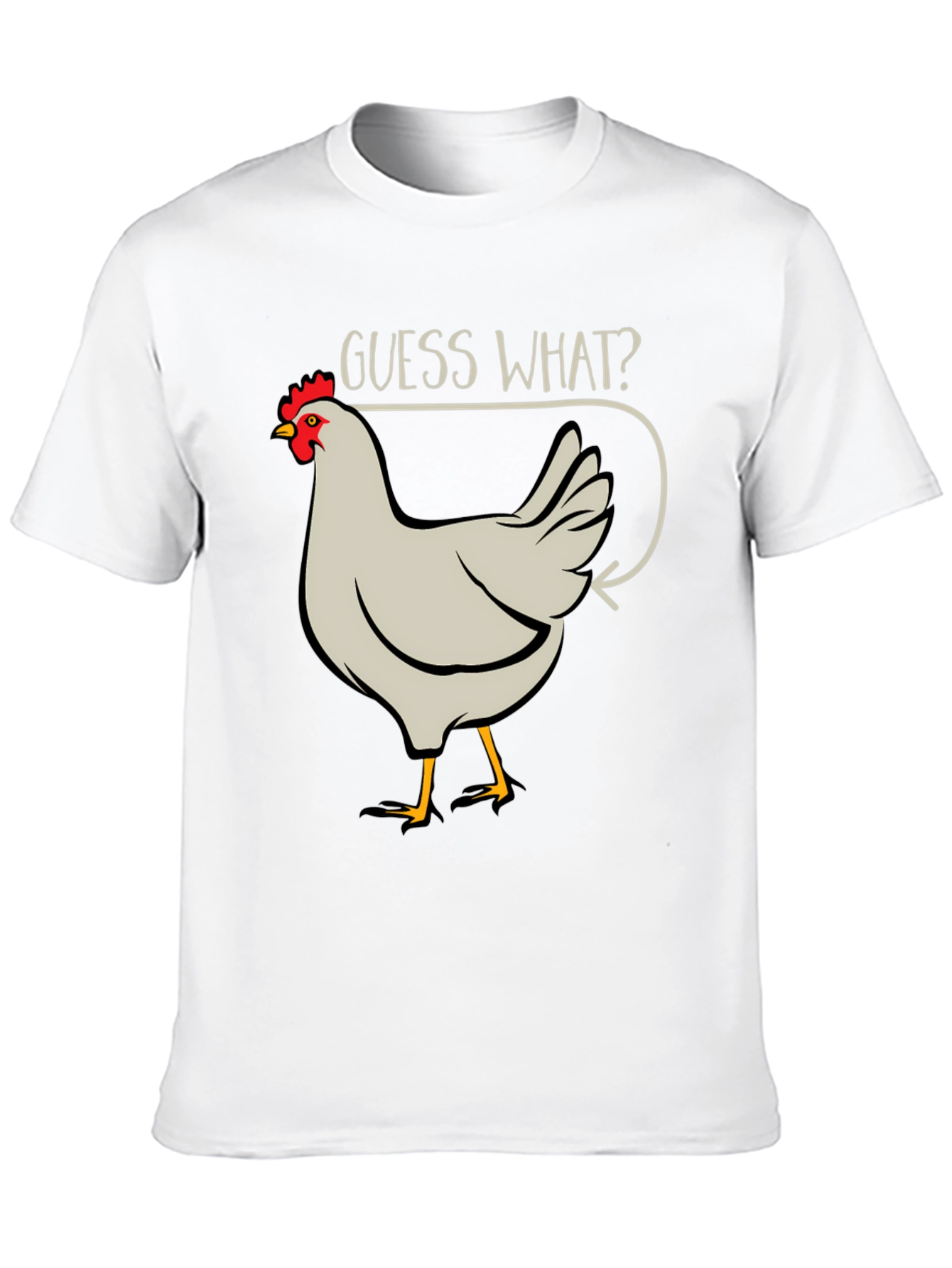 Black Guess What? Chicken Butt Men's Black T-Shirt view 10