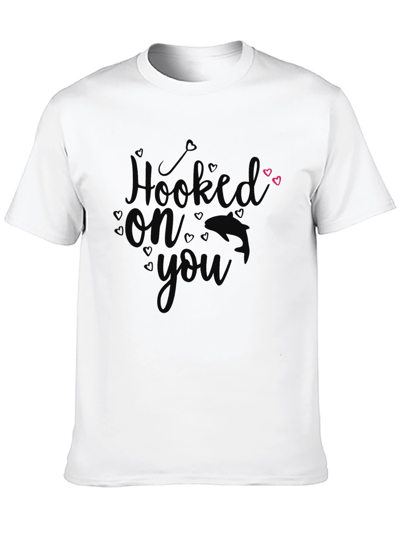 Black Hooked On You Graphic Tee - Black Cotton T-Shirt view 10