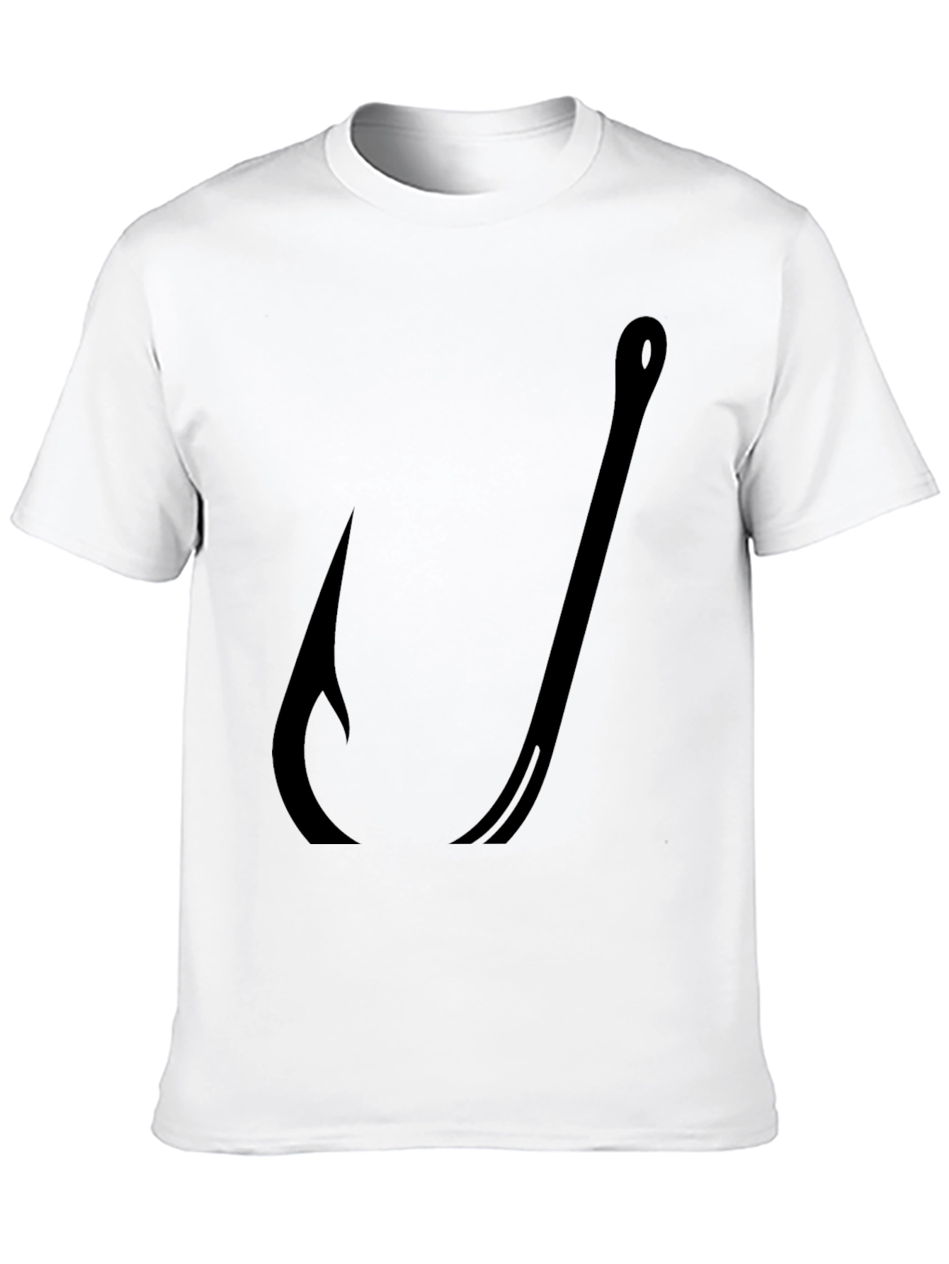 Black Fishing Hook Graphic Tee - Black Cotton T-Shirt view 10
