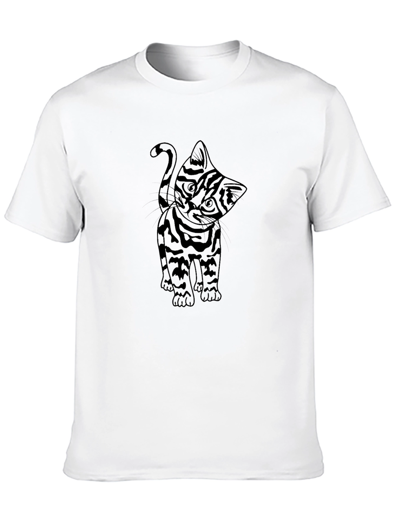 Black Cool Cat Tee - Black Cotton T-Shirt view 10