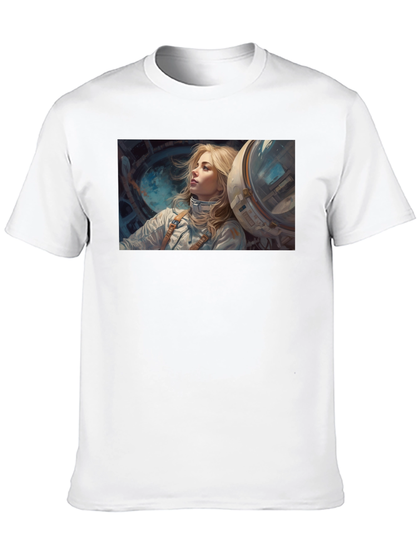 Black Astronaut Girl Graphic Tee - Unisex Black T-Shirt view 10