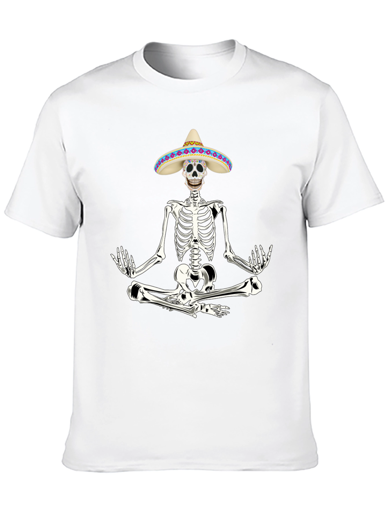 Meditating Skeleton in Sombrero T-Shirt - 10