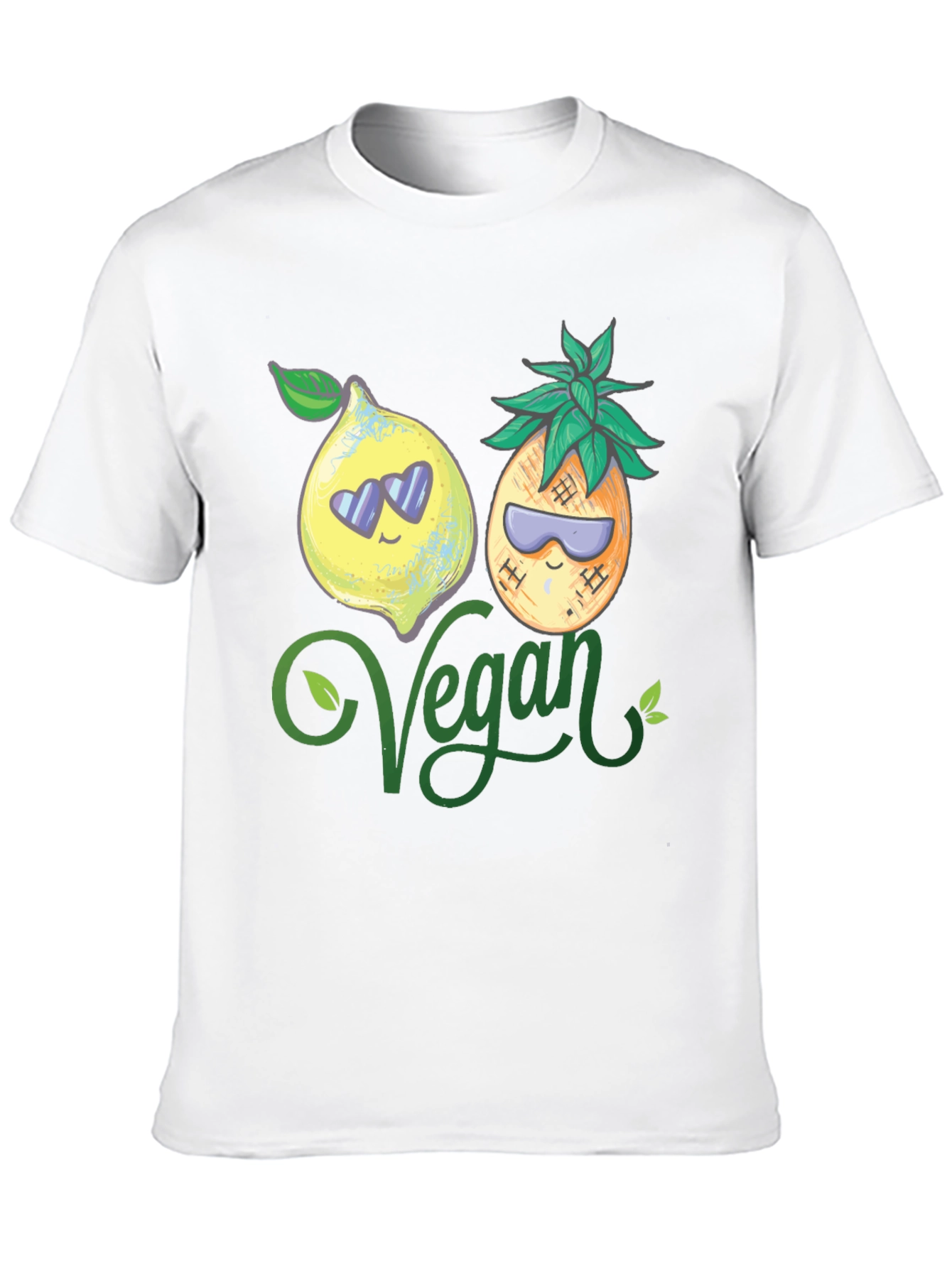 Black Vegan Lemon Pineapple Graphic Tee view 10