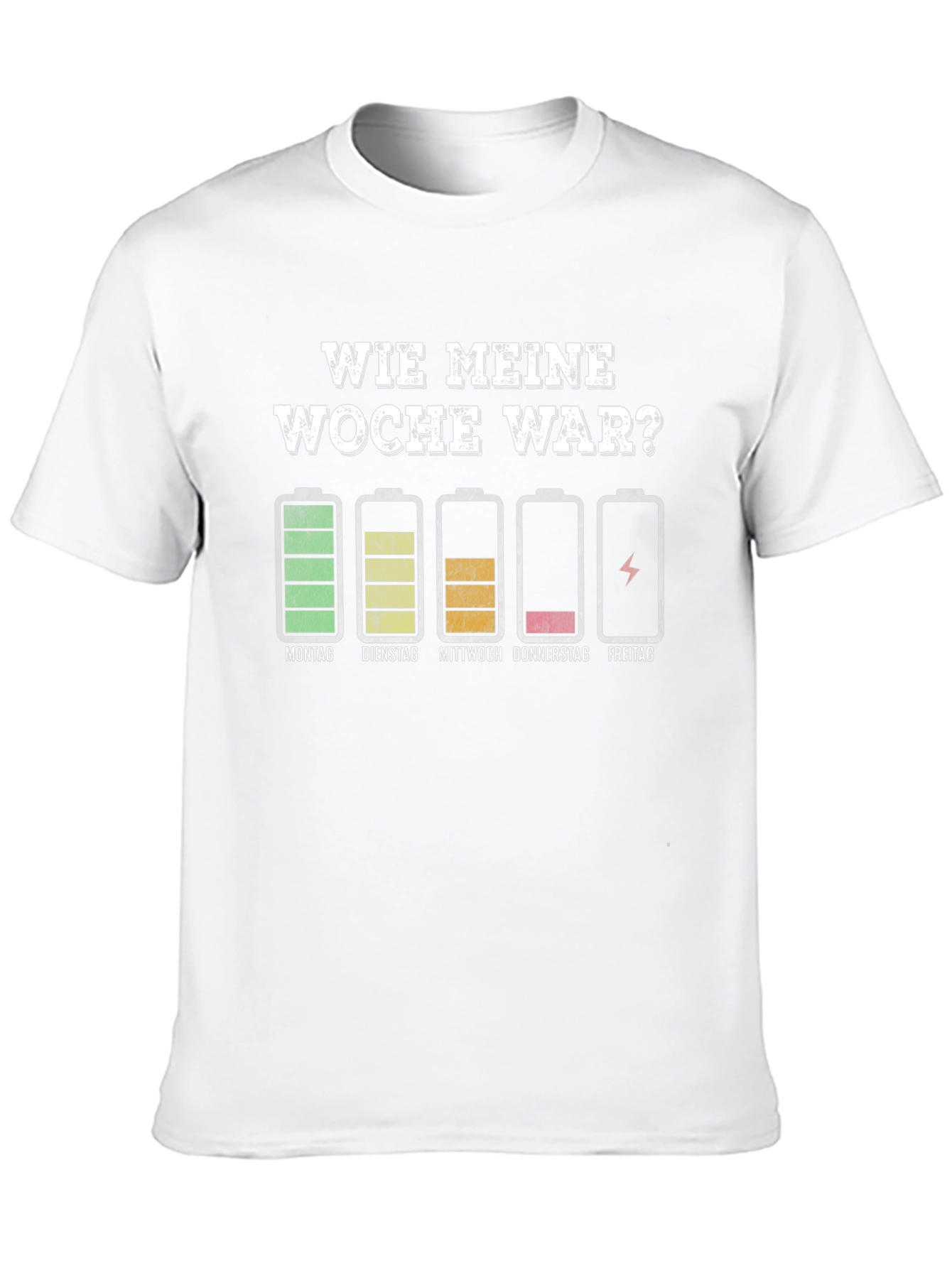 Black Funny Week Battery T-Shirt - German Humor Tee view 10