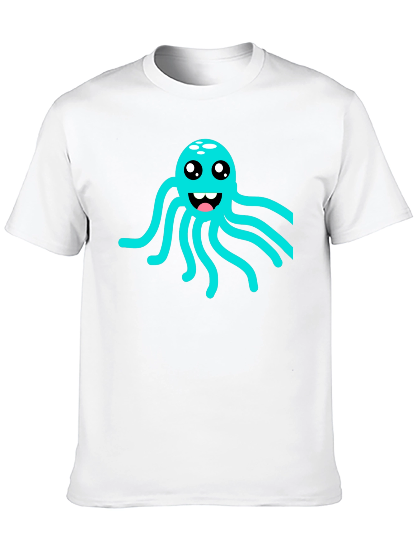 Black Cute Octopus Graphic Tee - Soft Black Cotton T-Shirt view 10
