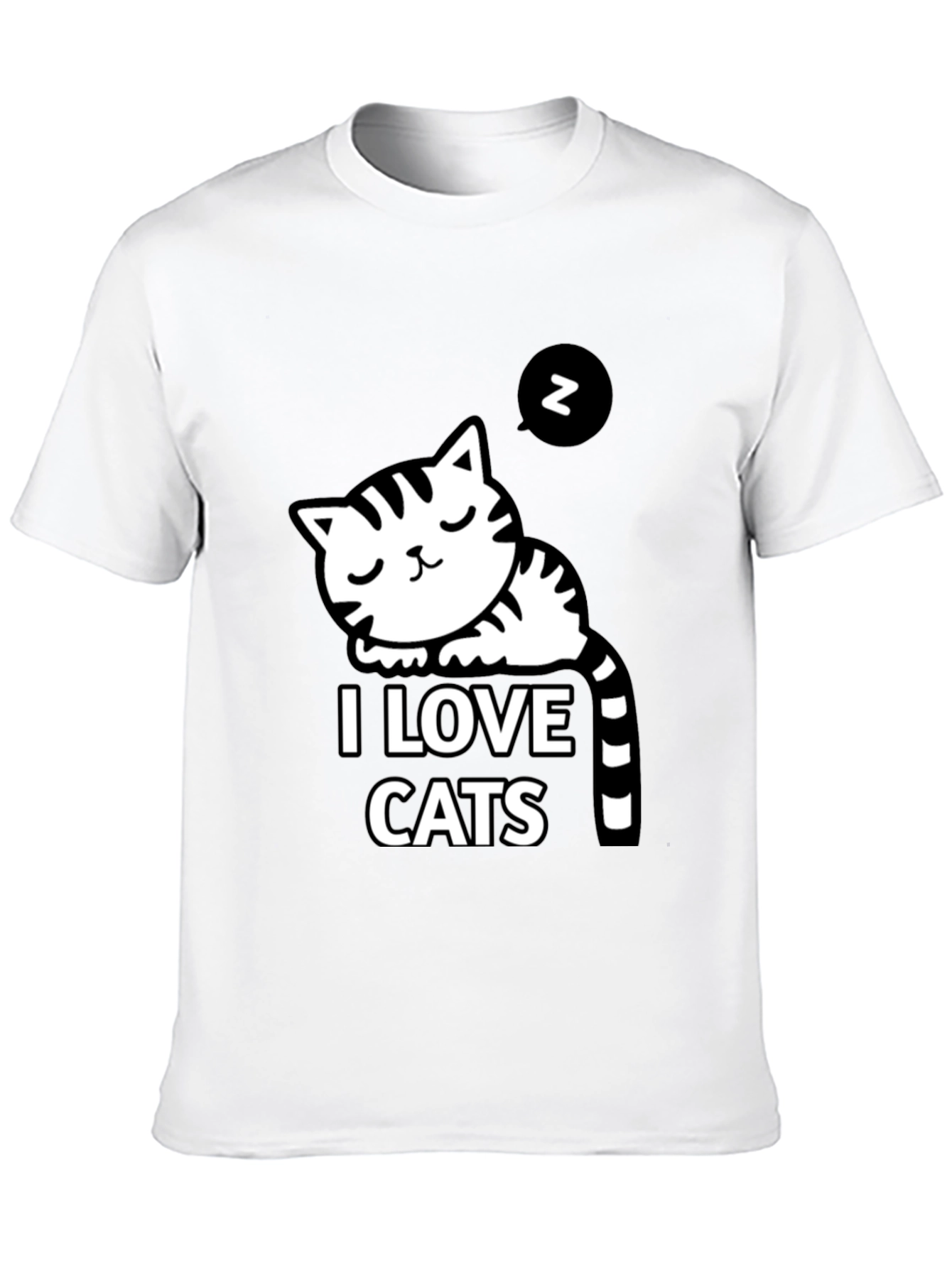 Black I Love Cats Black Graphic T-Shirt view 10