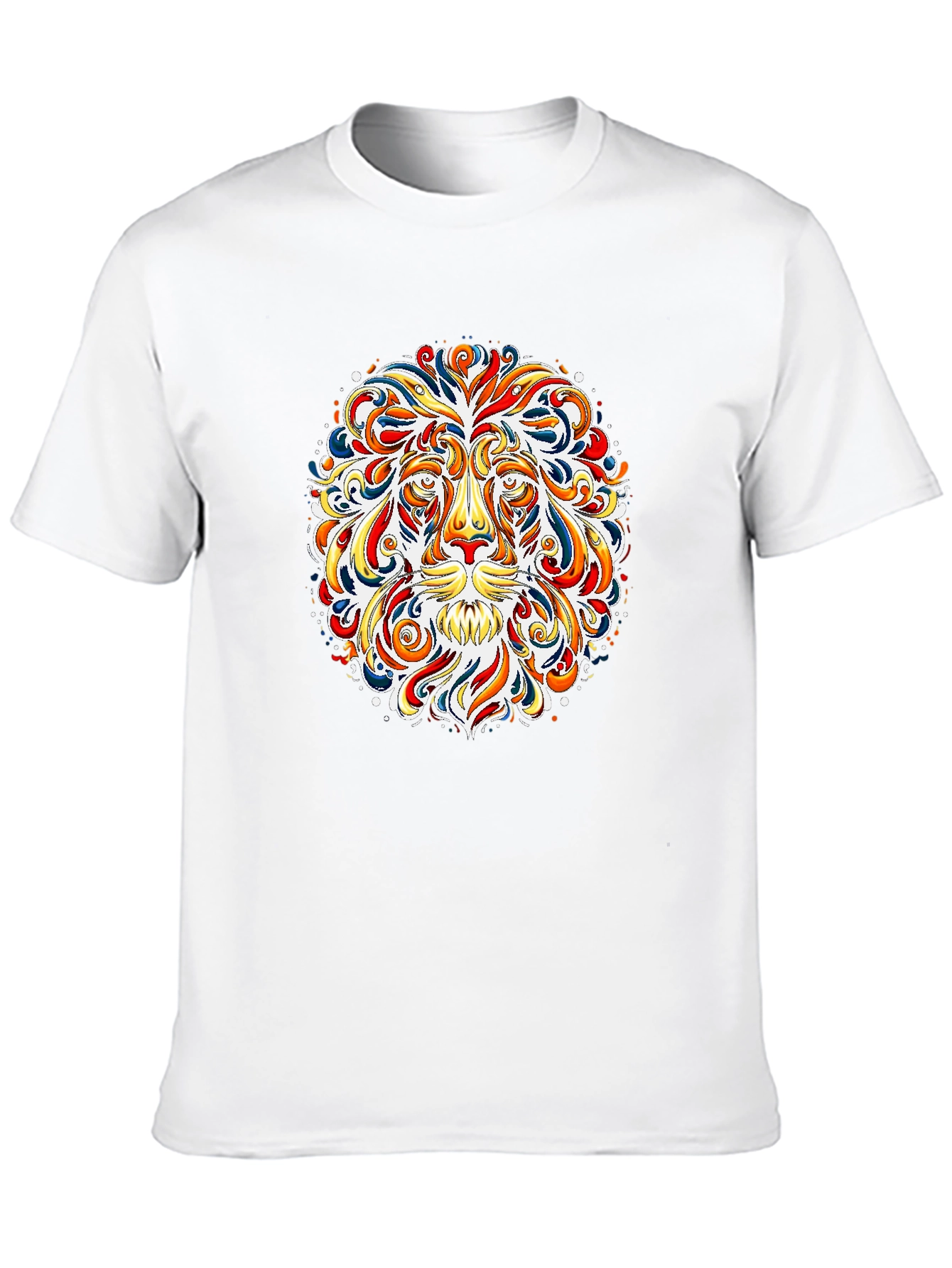 Black Vibrant Lion Graphic Tee - Bold Art T-Shirt view 10