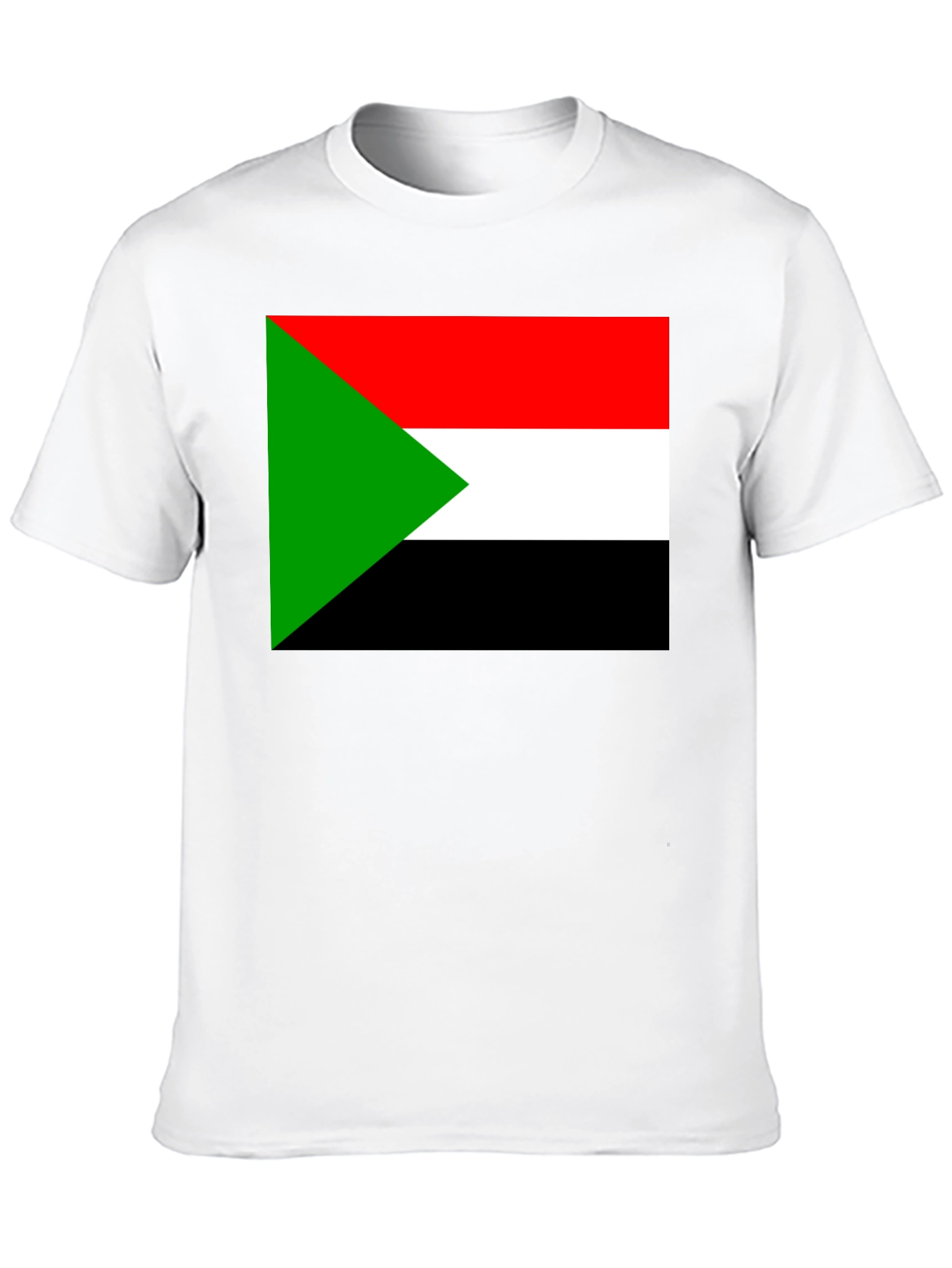 Black Sudan Flag T-Shirt - Black Cotton Tee view 10