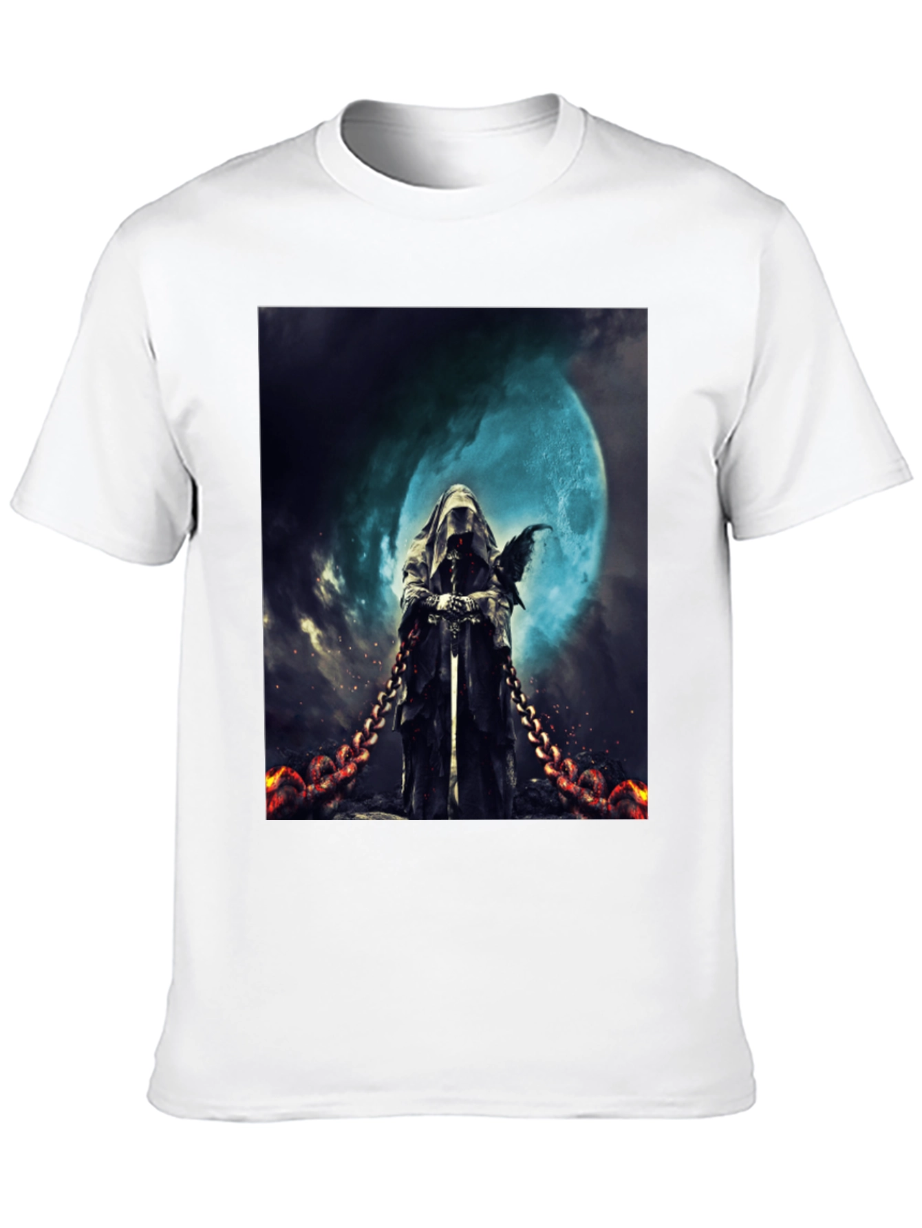 Black Grim Reaper Graphic Tee - Dark Fantasy Style view 10