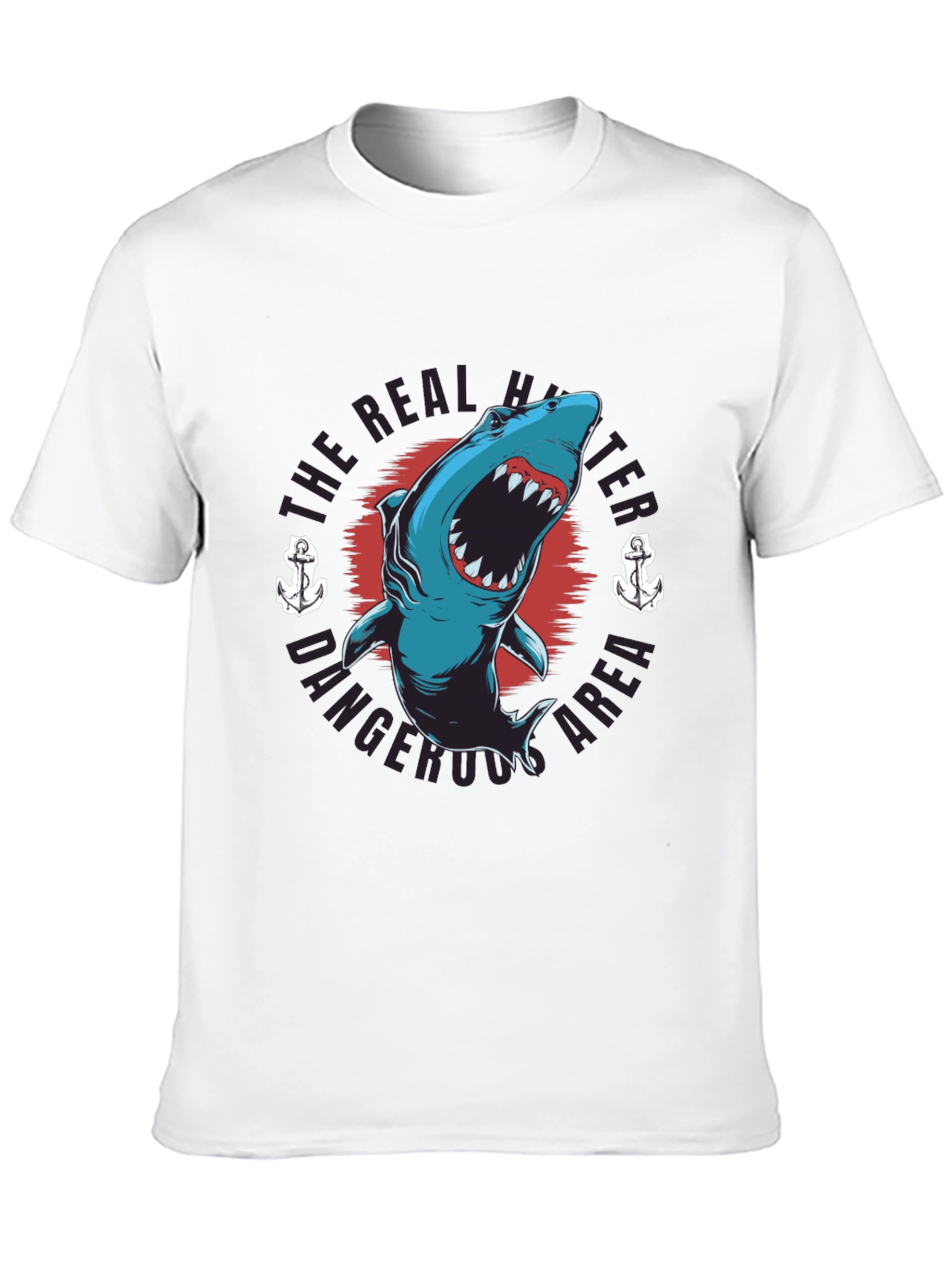 Black Dangerous Shark T-Shirt -  The Real Hunter Graphic Tee view 10