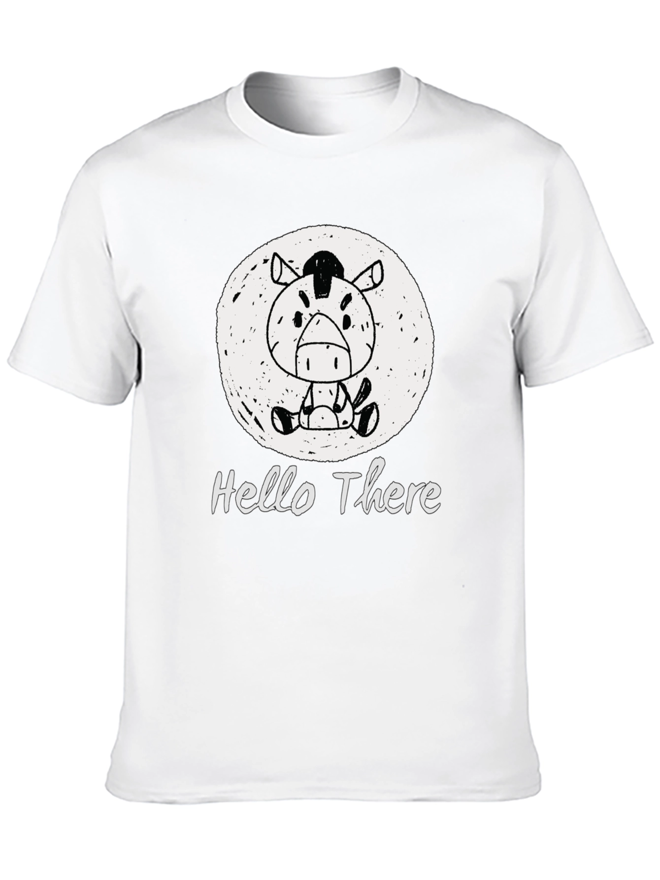 Black Hello There Zebra Graphic Tee - Unisex Black T-Shirt view 10