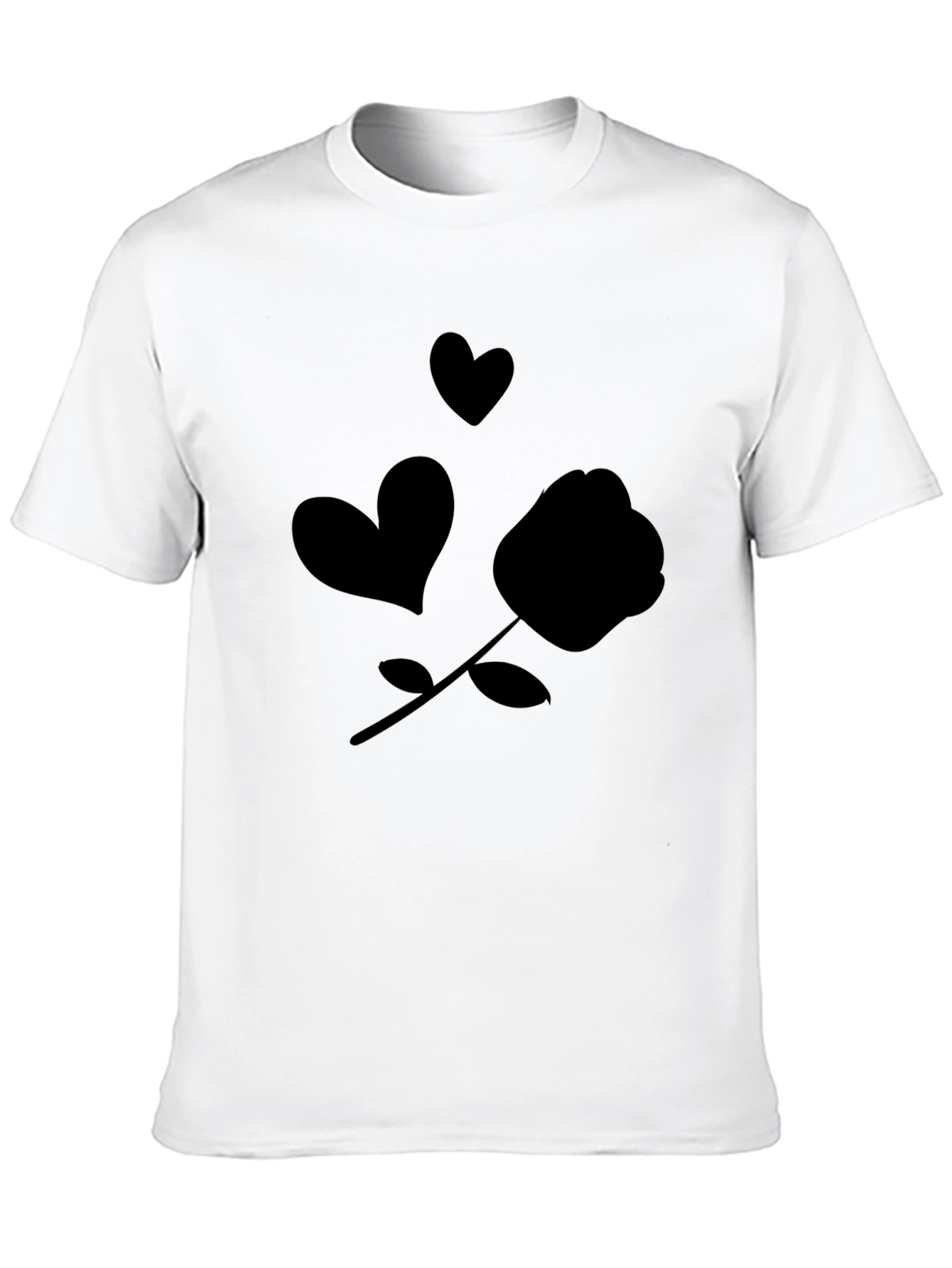 Black Rose & Hearts Graphic Black T-Shirt view 10