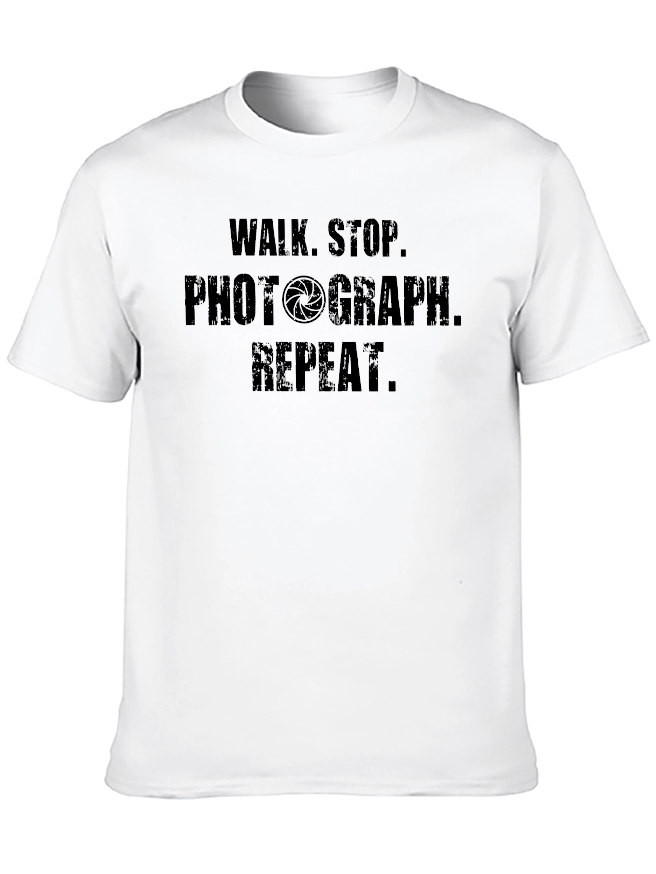 Black Walk Stop Photograph Repeat Tee view 10