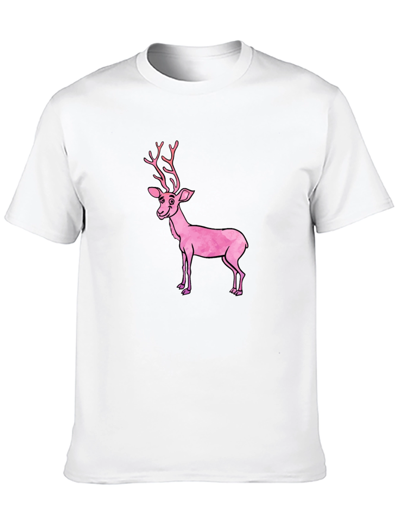Black Black T-Shirt with Pink Deer Graphic view 10