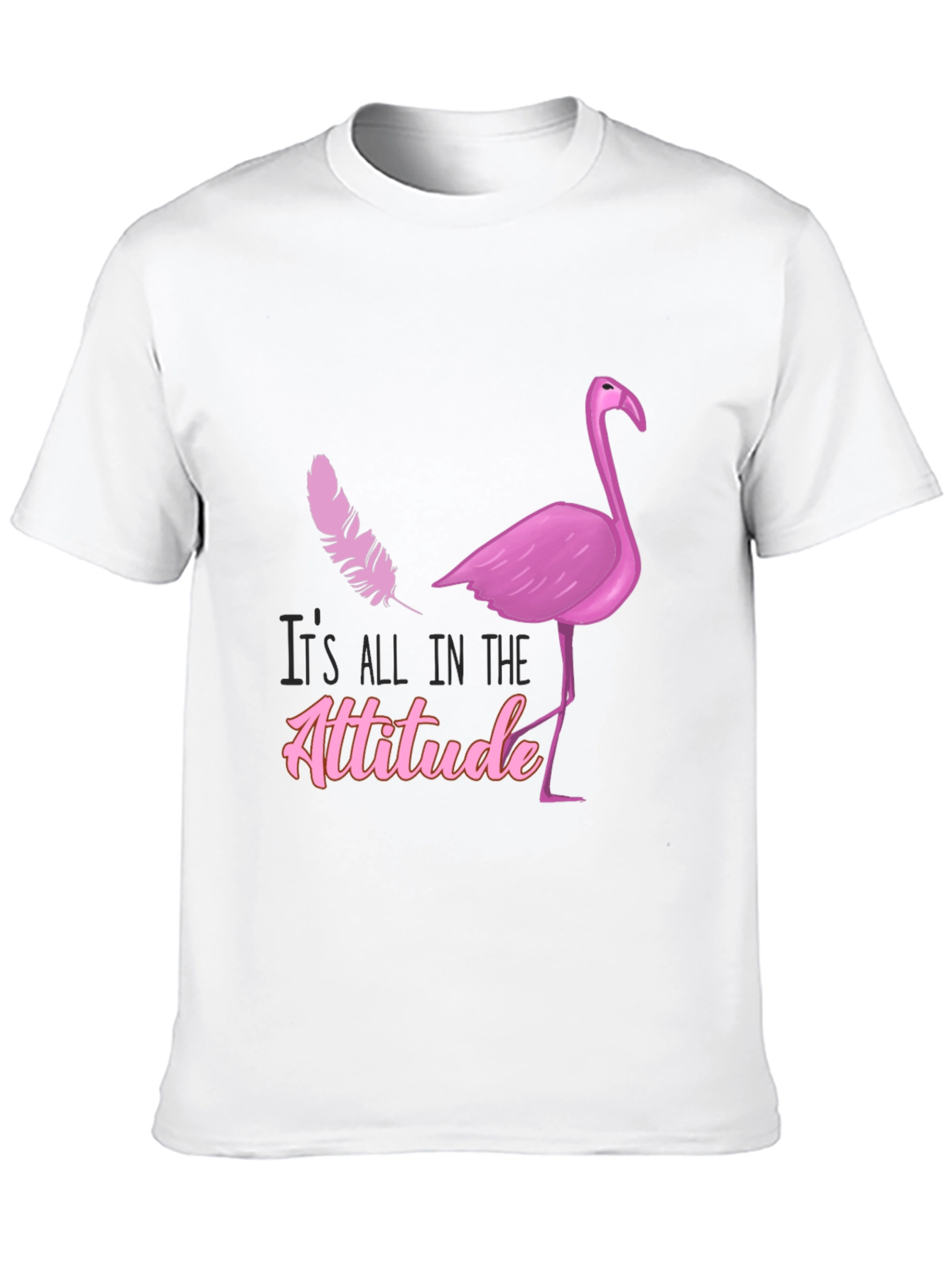 Black Attitude Flamingo T-Shirt - Stylish Graphic Tee view 10