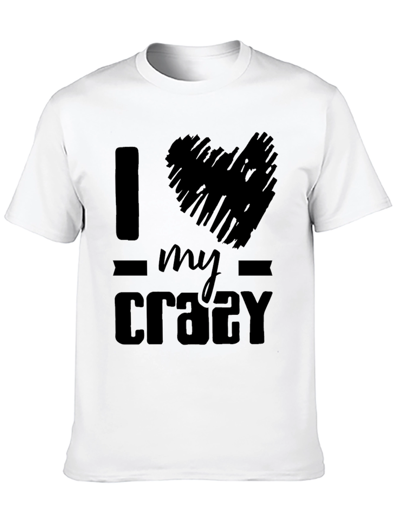 Black I Heart My Crazy T-Shirt - Black Graphic Tee view 10