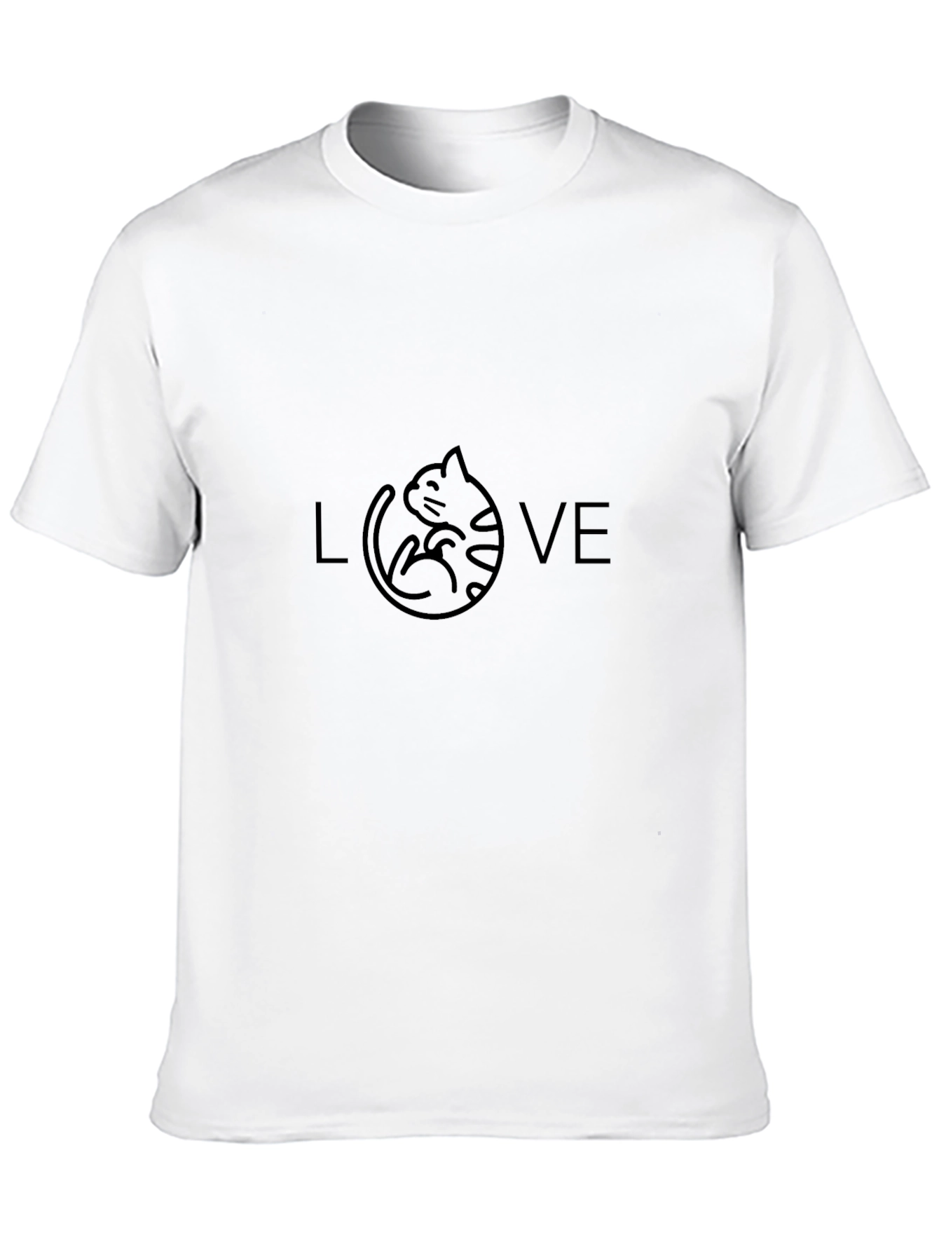 Black Love Cat Black T-Shirt view 10
