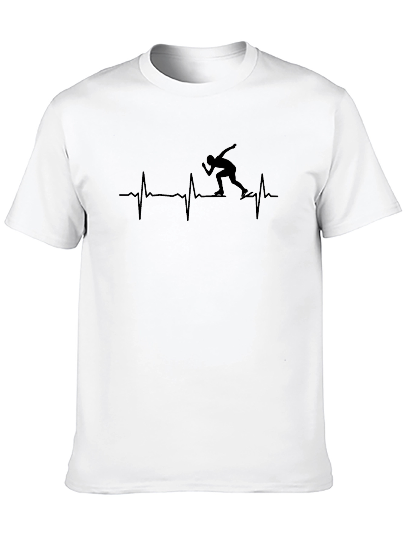 Black Runner Heartbeat Graphic Tee - Athletic Black T-Shirt view 10