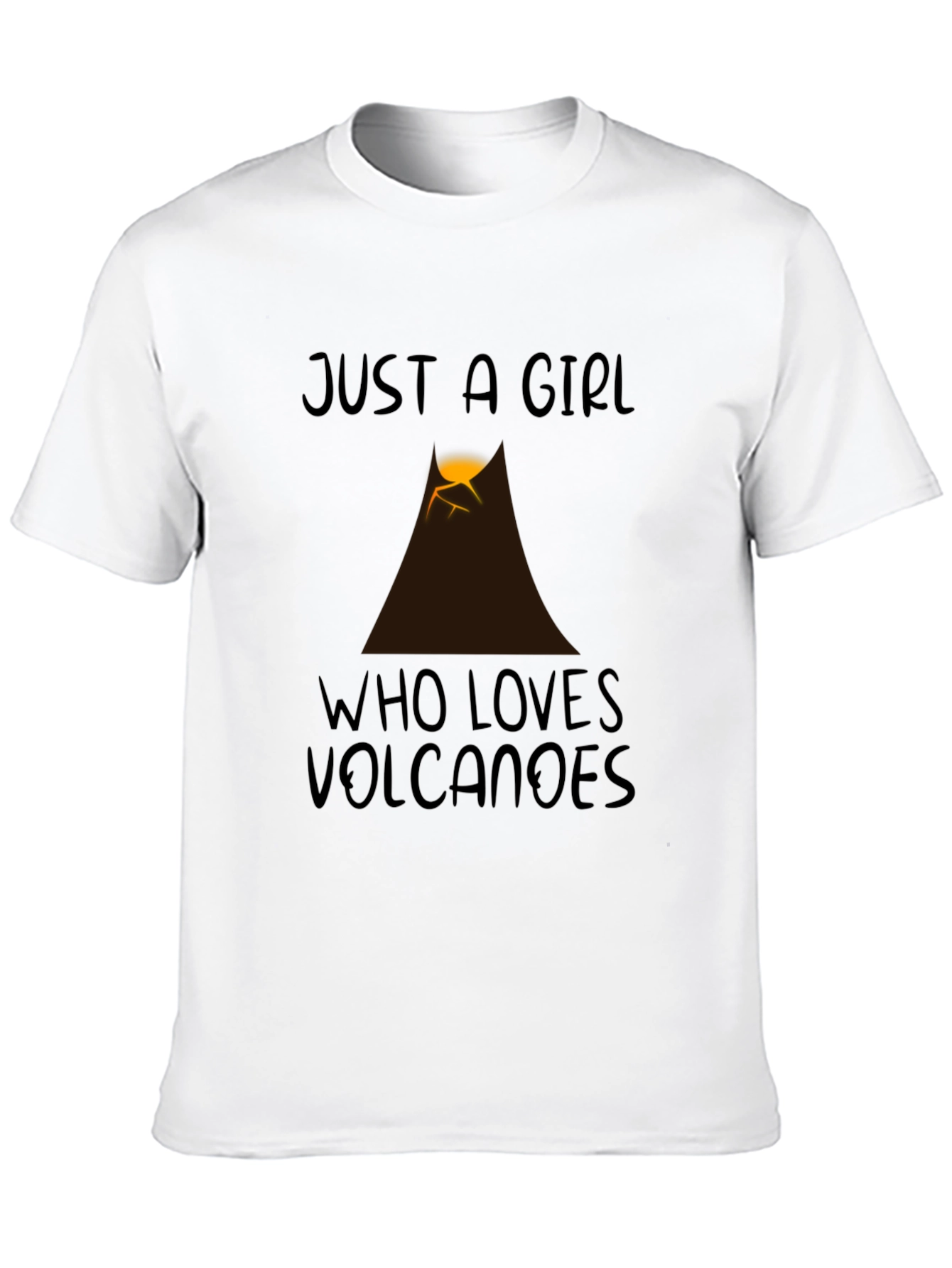 Black Just a Girl Who Loves Volcanoes Graphic Tee view 10