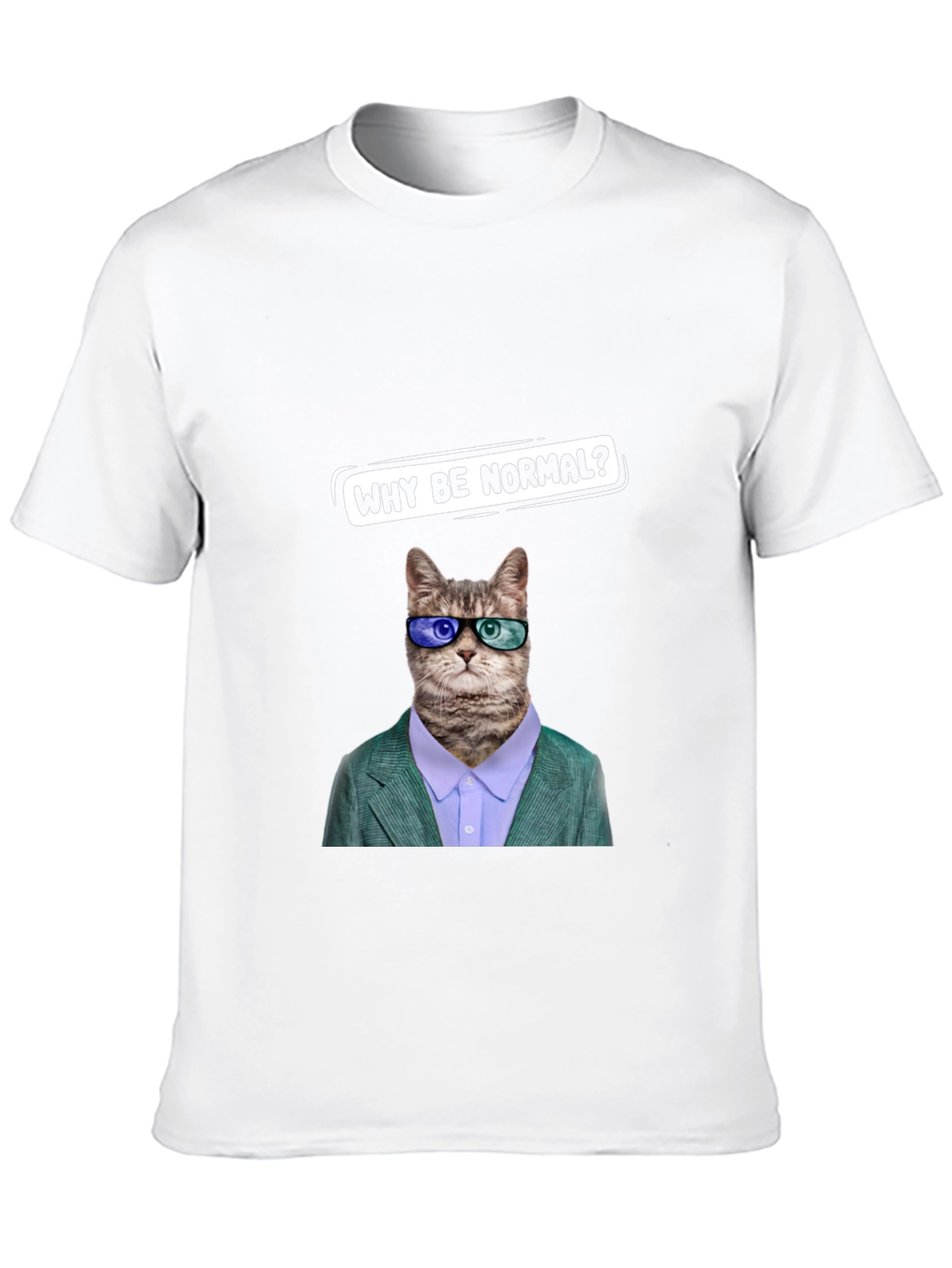 Black Funny Cat T-Shirt - Why Be Normal? view 10