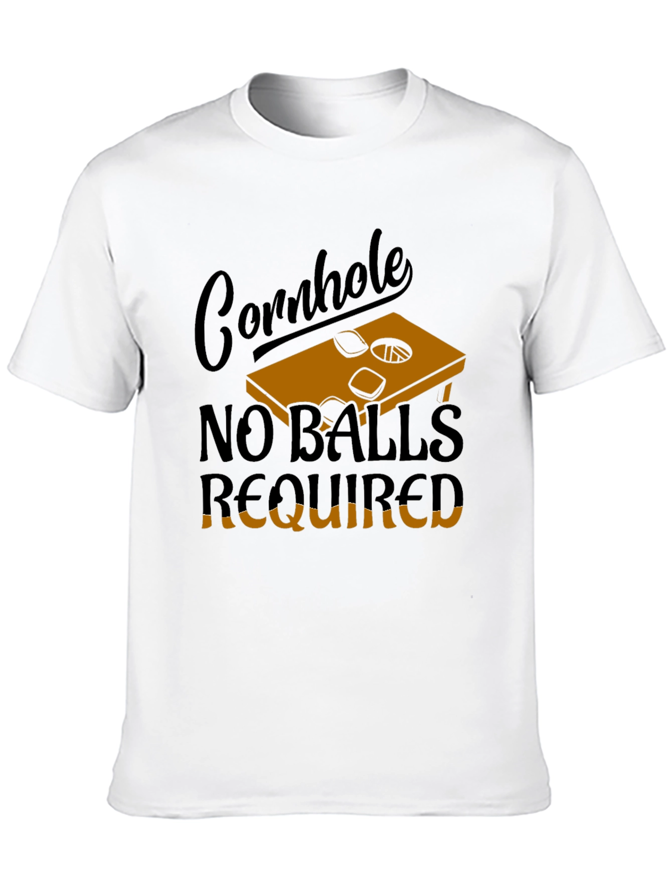 Black Cornhole No Balls Required Graphic Tee view 10