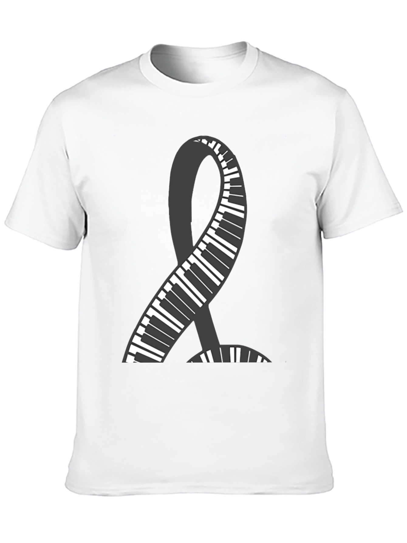Black Piano Ribbon Graphic Tee - Music Lover Shirt view 10