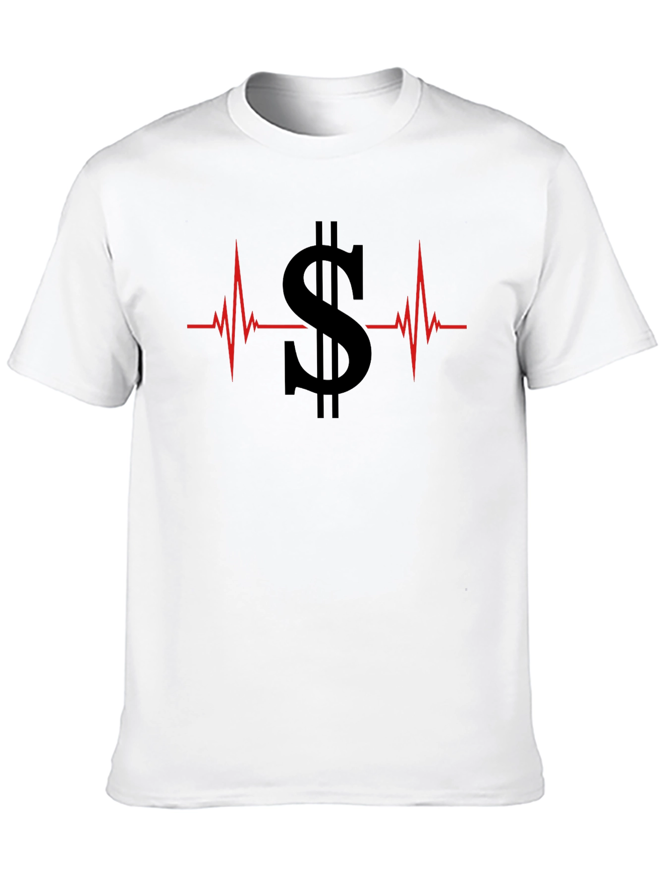 Black Money Heartbeat Graphic Tee - Black Cotton T-Shirt view 10