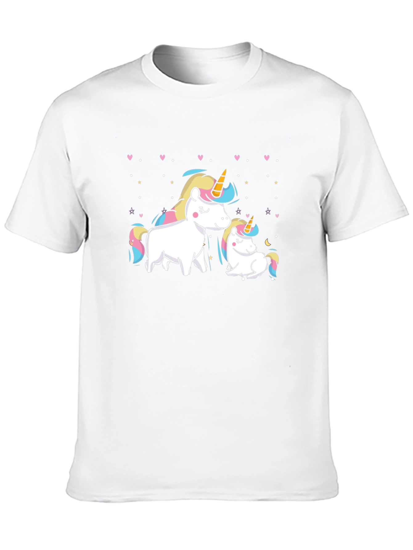 Black Cute Unicorn Mom and Baby Graphic T-Shirt view 10