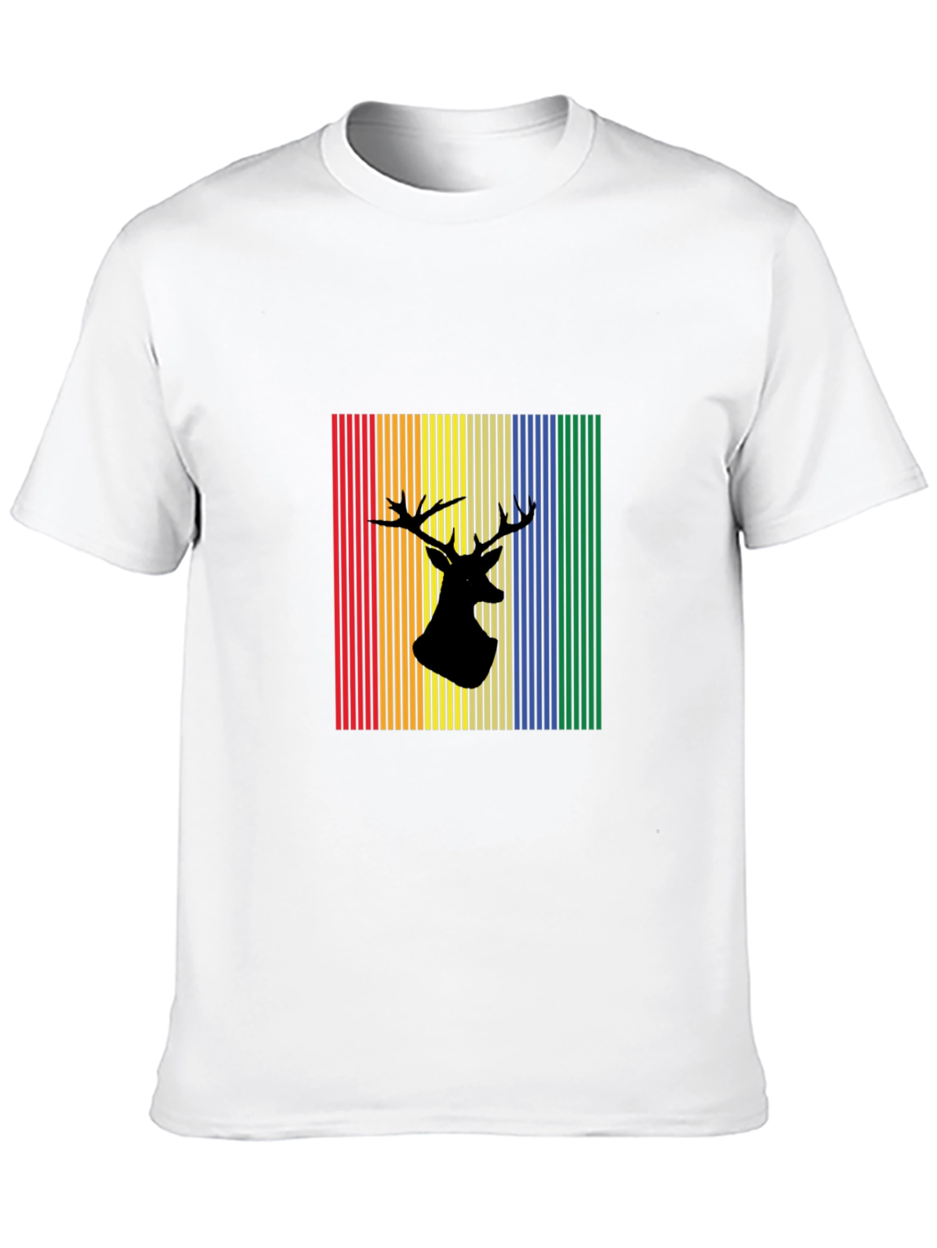 Black Rainbow Deer Silhouette Graphic Tee view 10