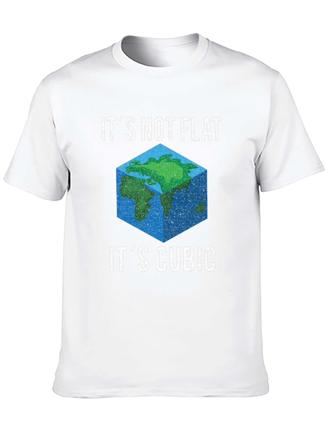 Black Cubic Earth Funny Graphic T-Shirt view 10