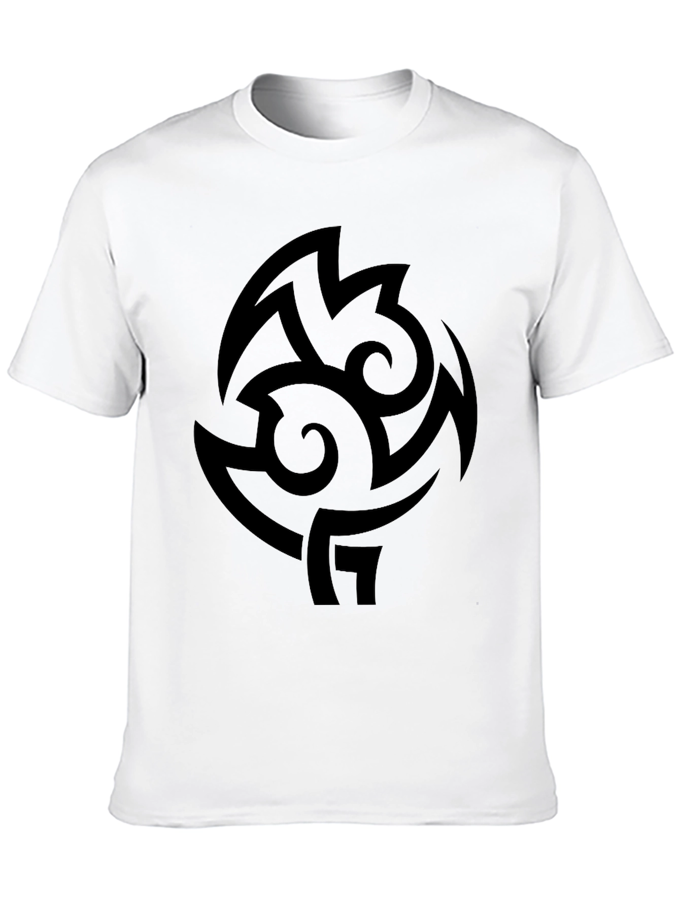 Black Men's Black Graphic Tee - Tribal Design Casual Top view 10