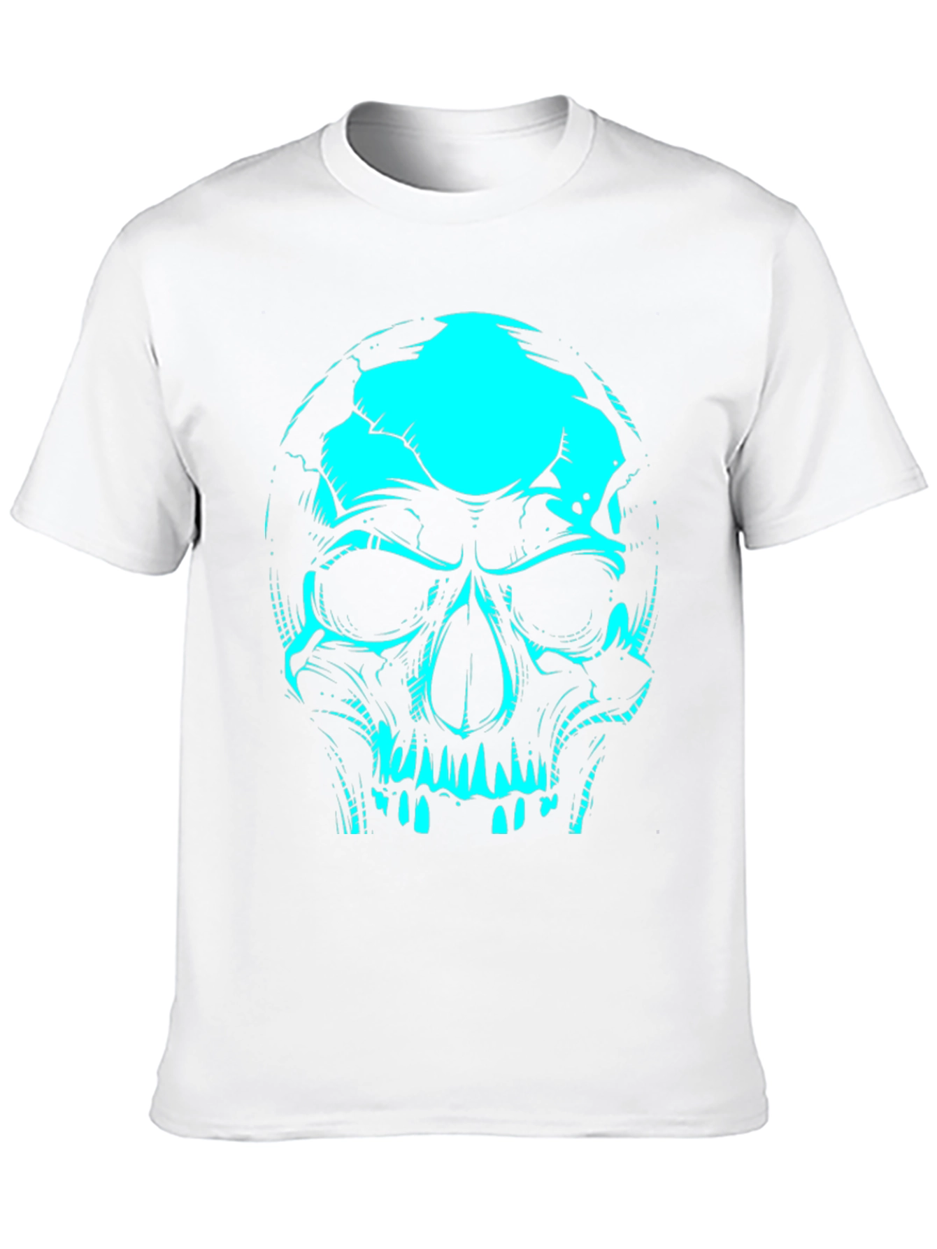 Black Skull Graphic Tee - Black Cotton T-Shirt view 10