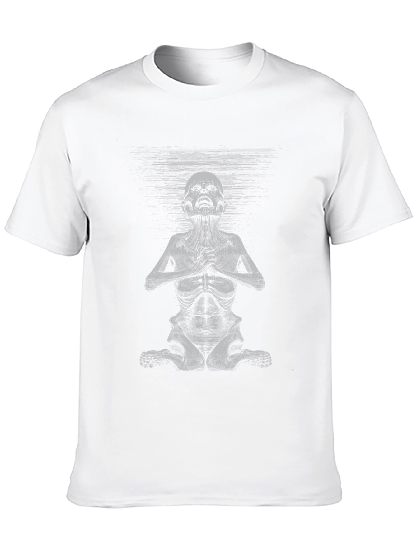 Black Meditating Skeleton Graphic Tee - Unisex Black T-Shirt view 10