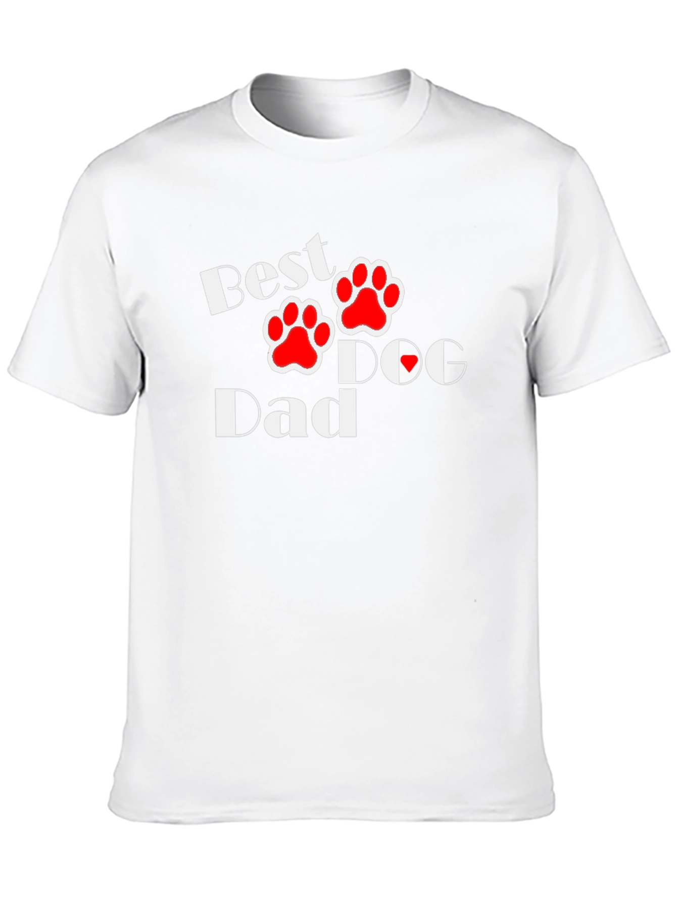 Black Best Dog Dad T-Shirt - Paw Print Design view 10