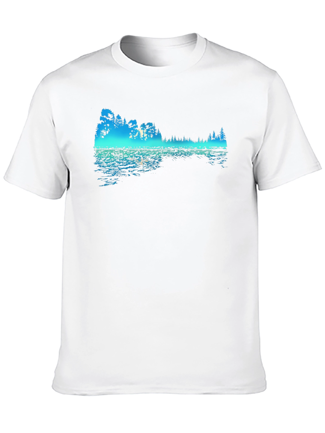 Black Nature Reflection Graphic Black T-Shirt view 10