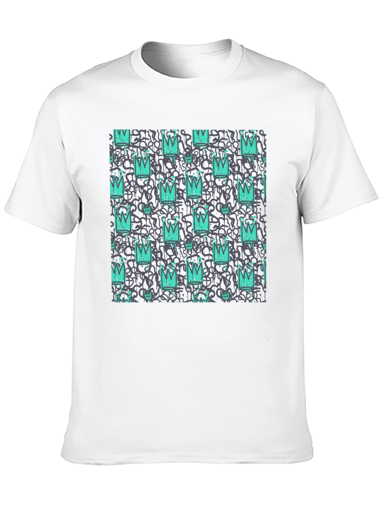 Black Crown Graffiti Print T-Shirt view 10